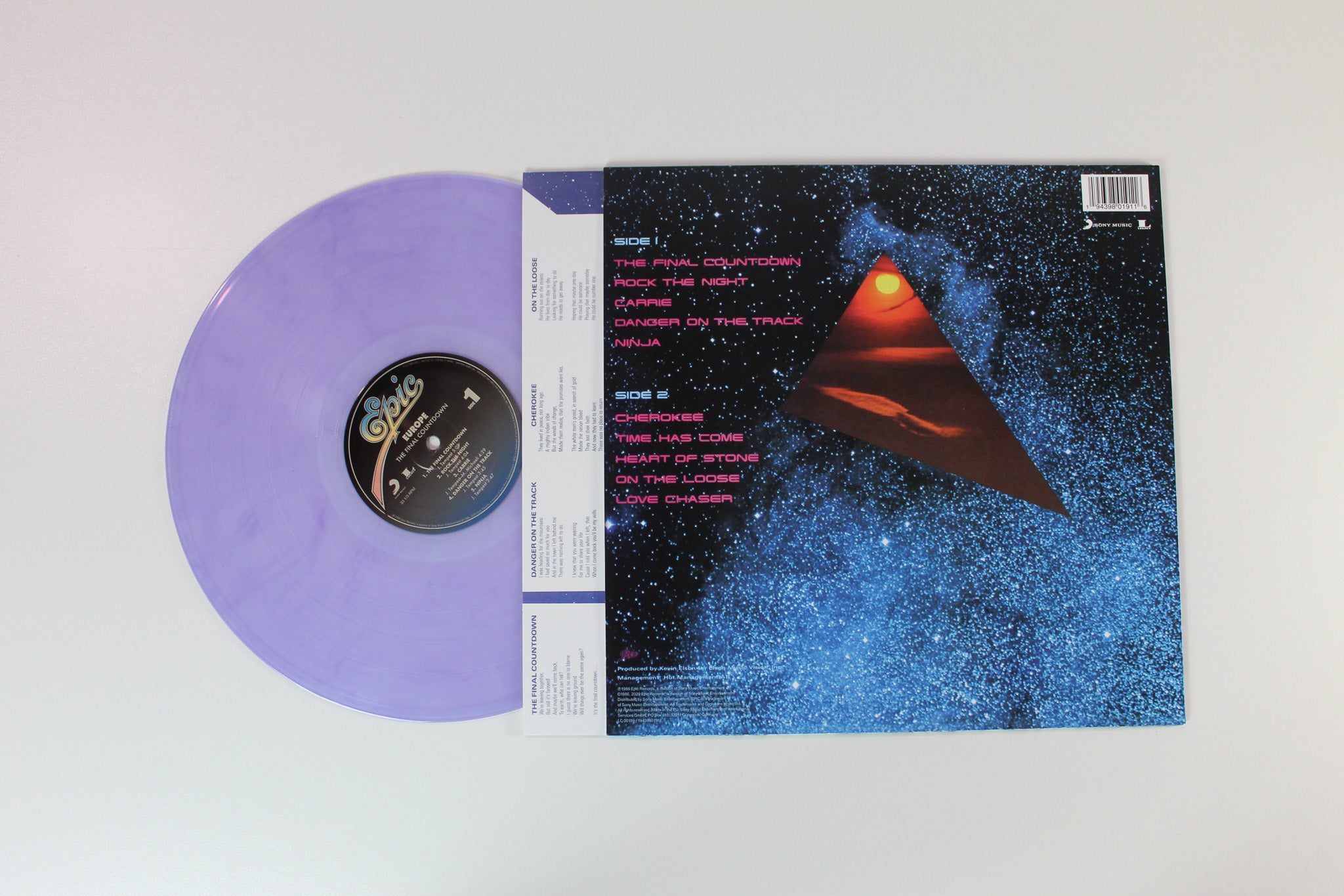 Europe - The Final Countdown on Sony Legacy Ltd Purple Clear Vinyl Reissue