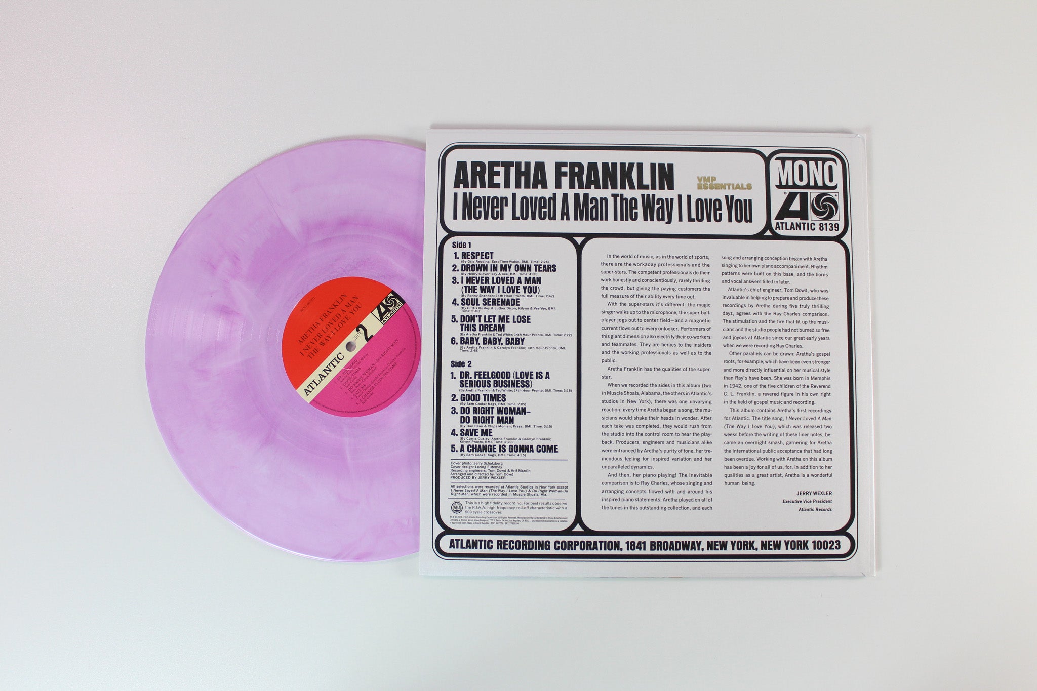 Aretha Franklin - I Never Loved A Man The Way I Love You on Atlantic Vinyl Me Please Mono Purple & White Reissue