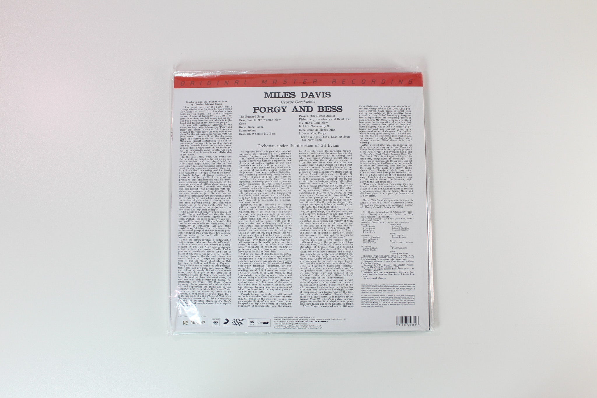 Miles Davis - Porgy And Bess on Mobile Fidelity Sound Lab Ltd Numbered 45 RPM 180 Gram Reissue Sealed