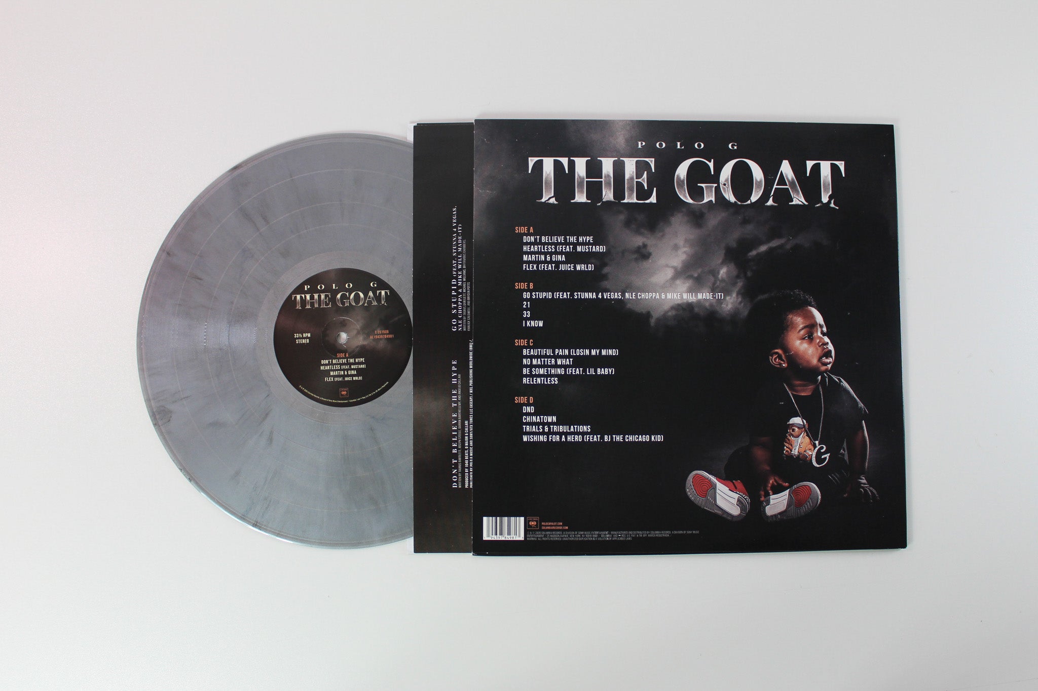Polo G - The Goat on Columbia Ltd Grey & Black Marbled Vinyl