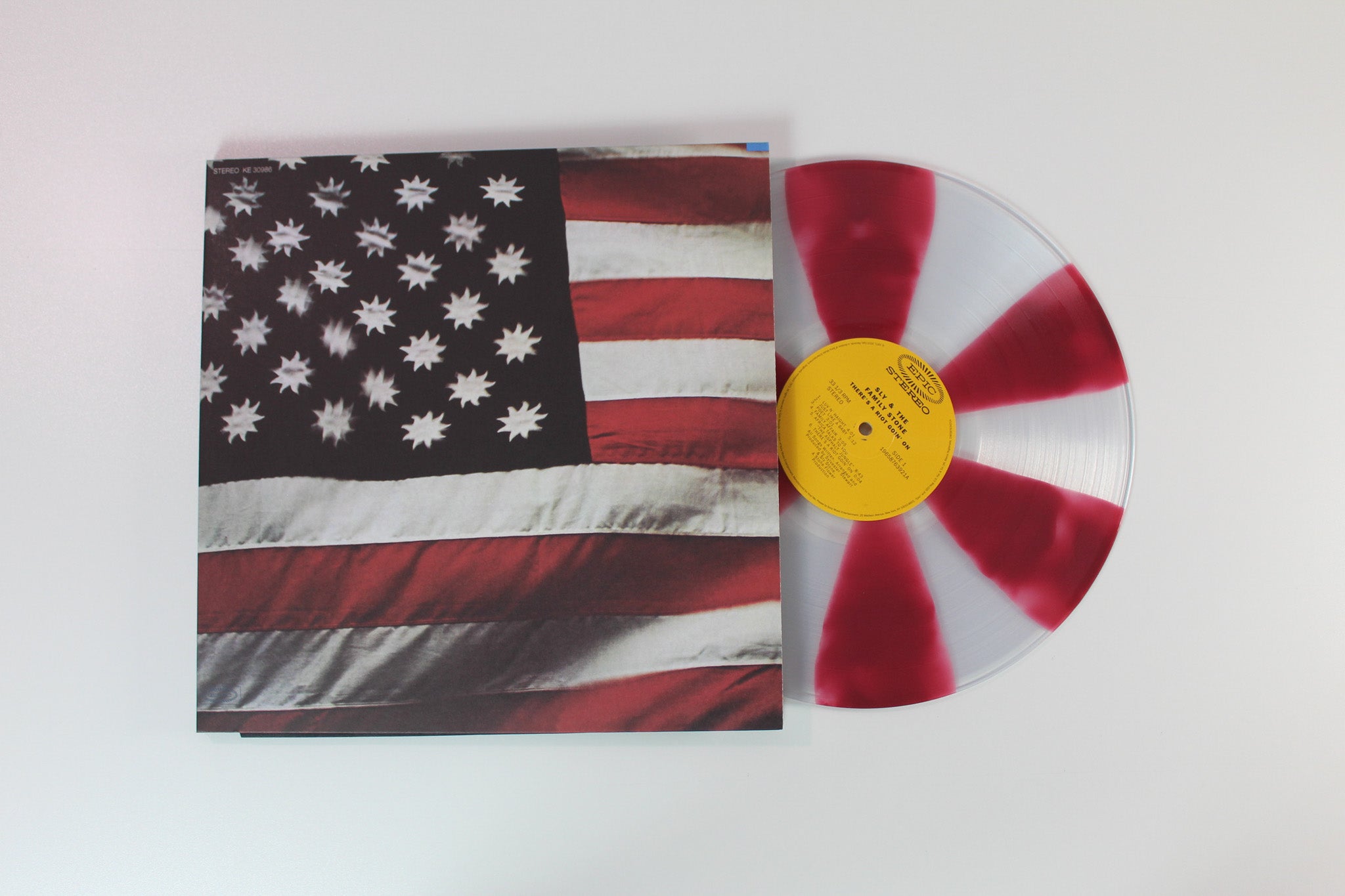 Sly & The Family Stone - There's a Riot Goin' On on Epic Legacy Vinyl Me Please Clear w/ Red Pinwheel 180 Gram Reissue