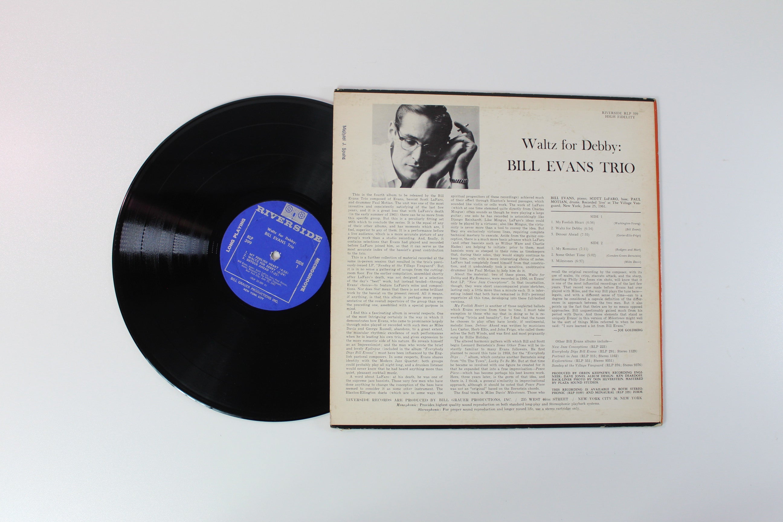 Bill Evans Trio - Waltz For Debby on Riverside Mono Deep Groove