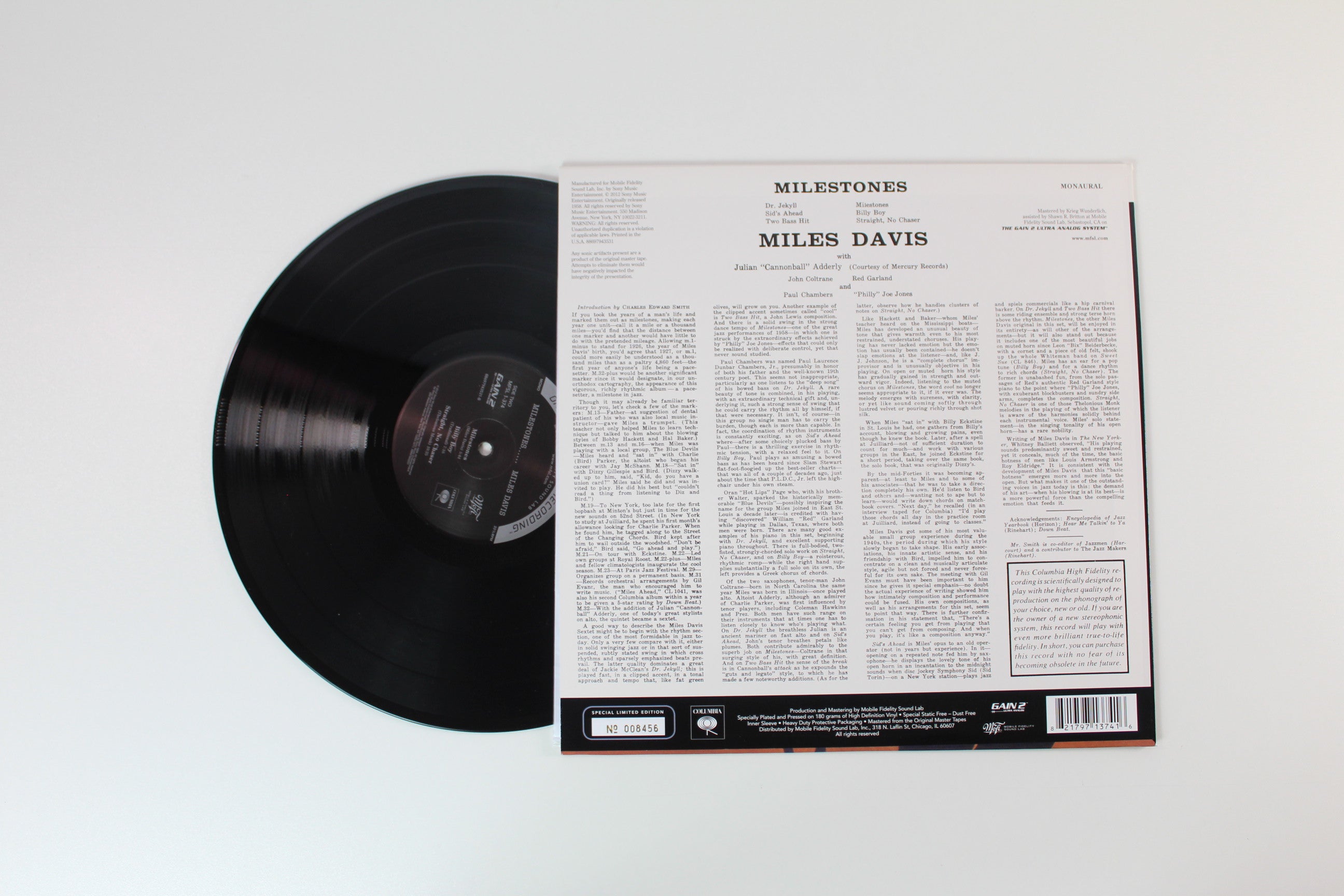 Miles Davis - Milestones on Mobile Fidelity Sound Lab Ltd Numbered Mono Reissue