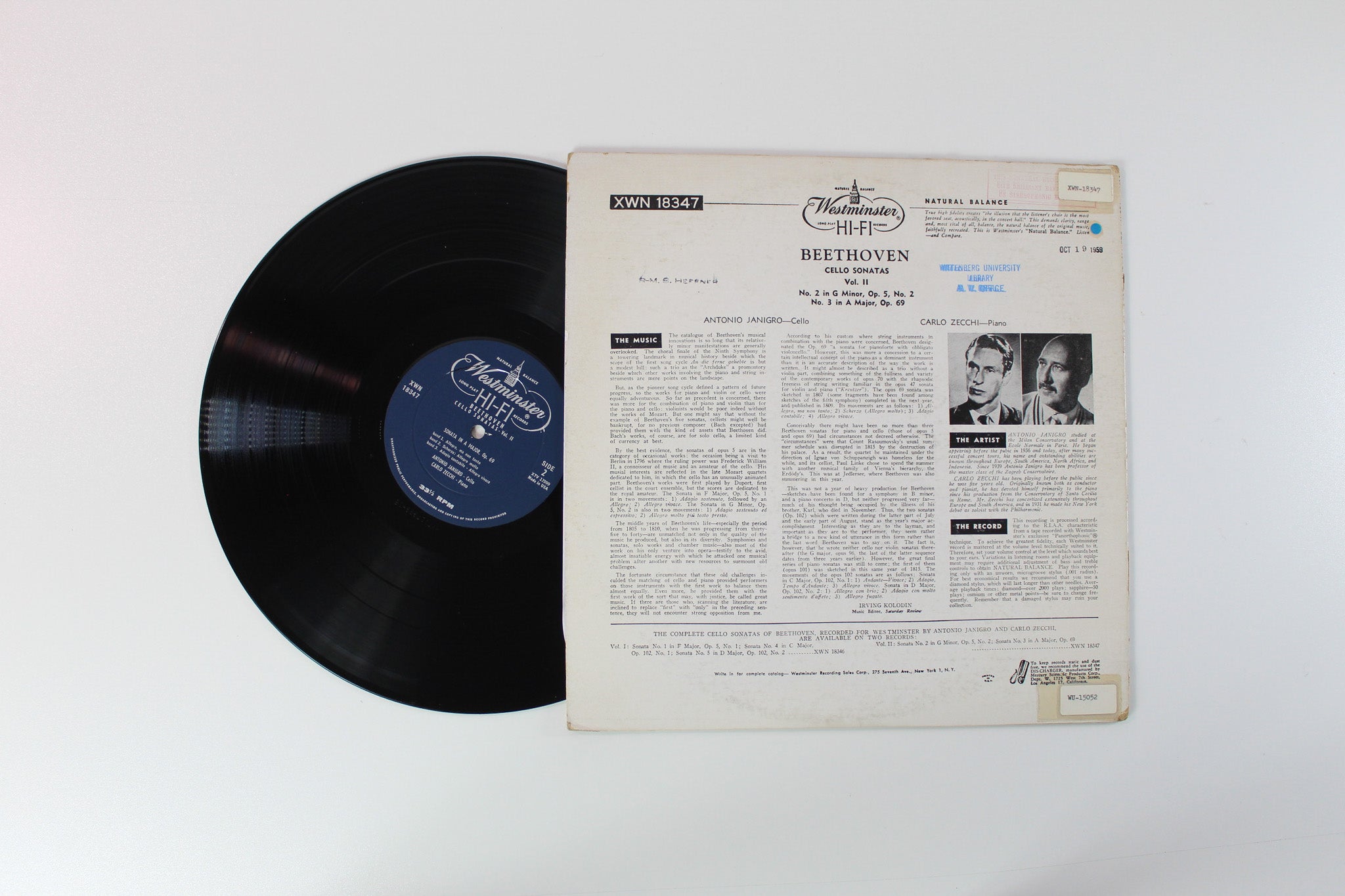 Ludwig van Beethoven - Cello Sonatas (Complete) Vol. II on Westminster