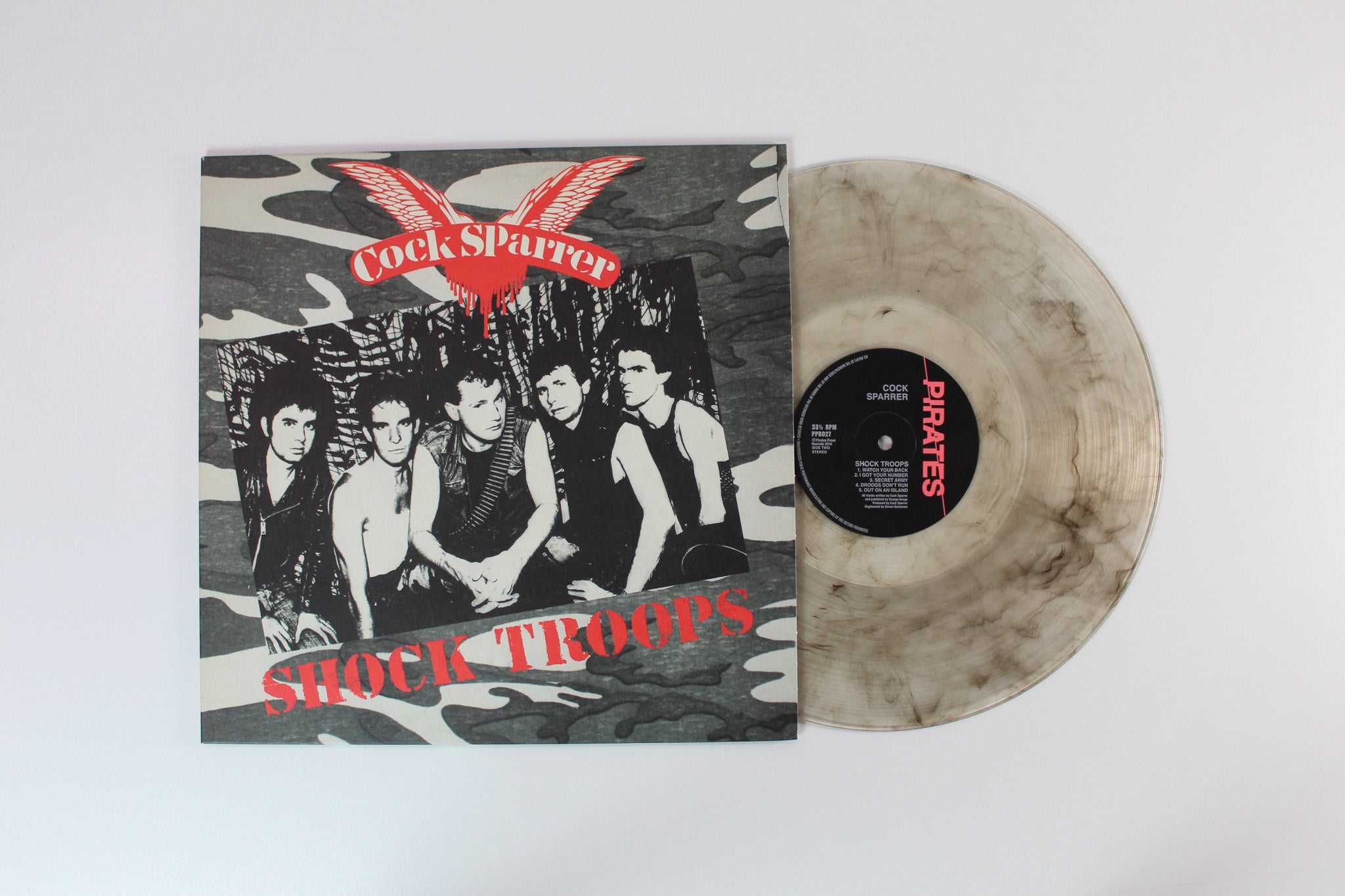 Cock Sparrer - Shock Troops on Pirates Press Clear With Smoke Vinyl Reissue