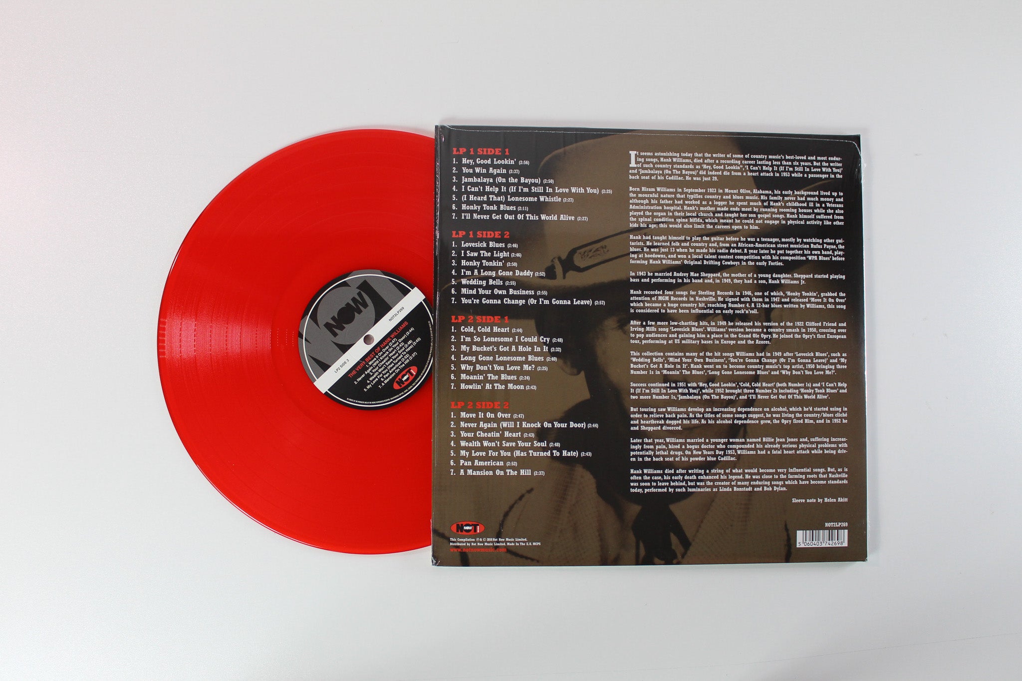 Hank Williams - The Very Best of Hank Williams Red Vinyl on Not Now Music