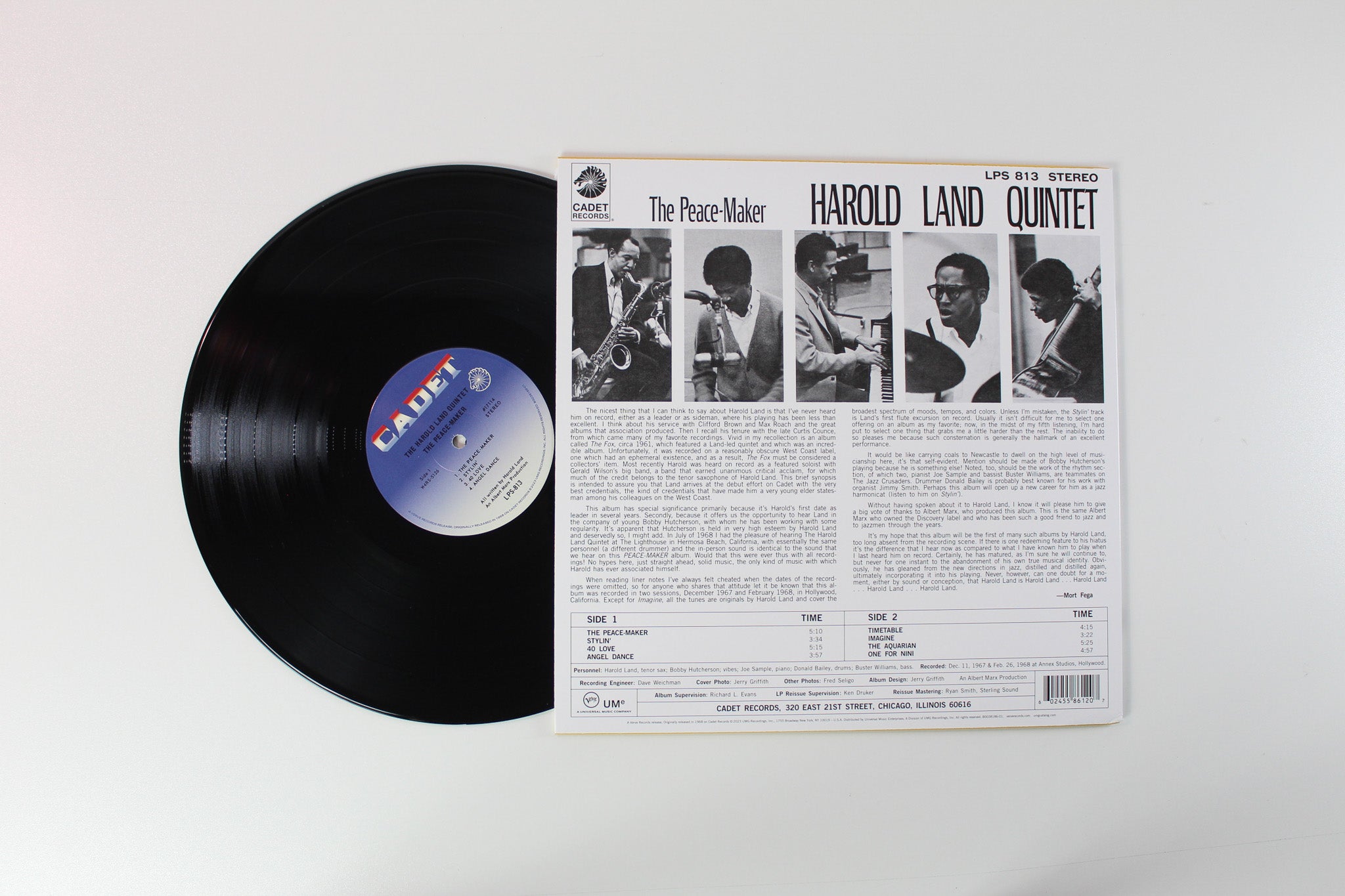 Harold Land Quintet - The Peace-Maker Reissue on Cadet/Verve Records