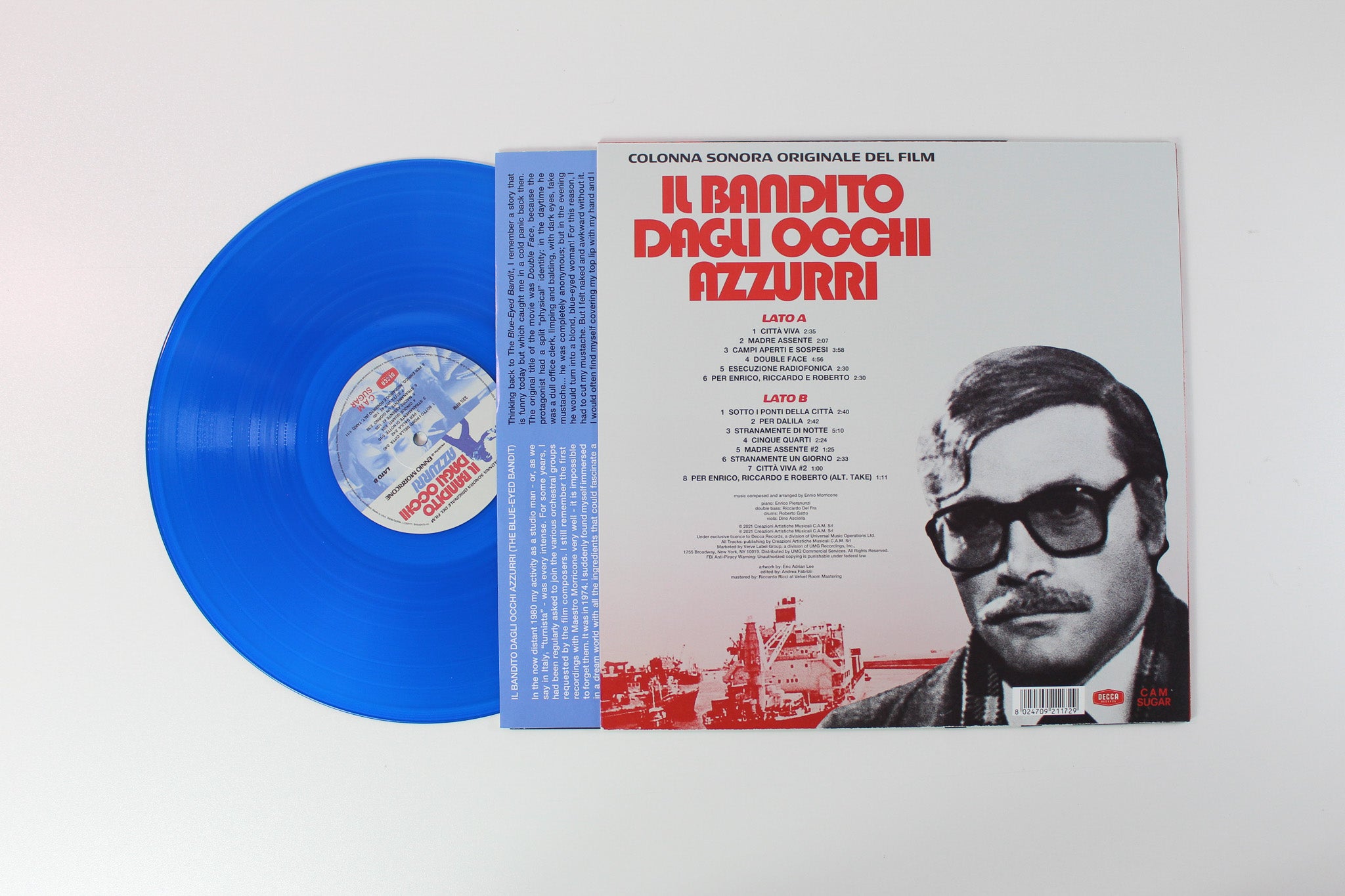 Ennio Morricone - (Colonna Sonora Originale Del Film) Il Bandito Dagli Occhi Azzurri on Cam Sugar Decca RSD 2021 Ltd Blue Transparent