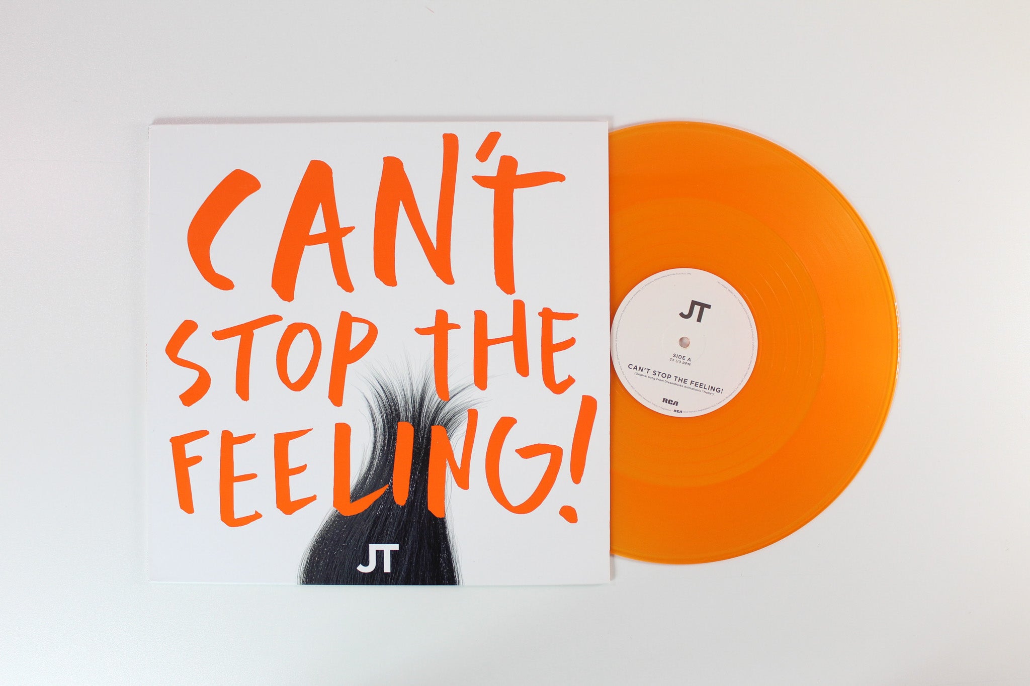 Justin Timberlake - Can't Stop The Feeling! on RCA Ltd Translucent Orange 12" Single