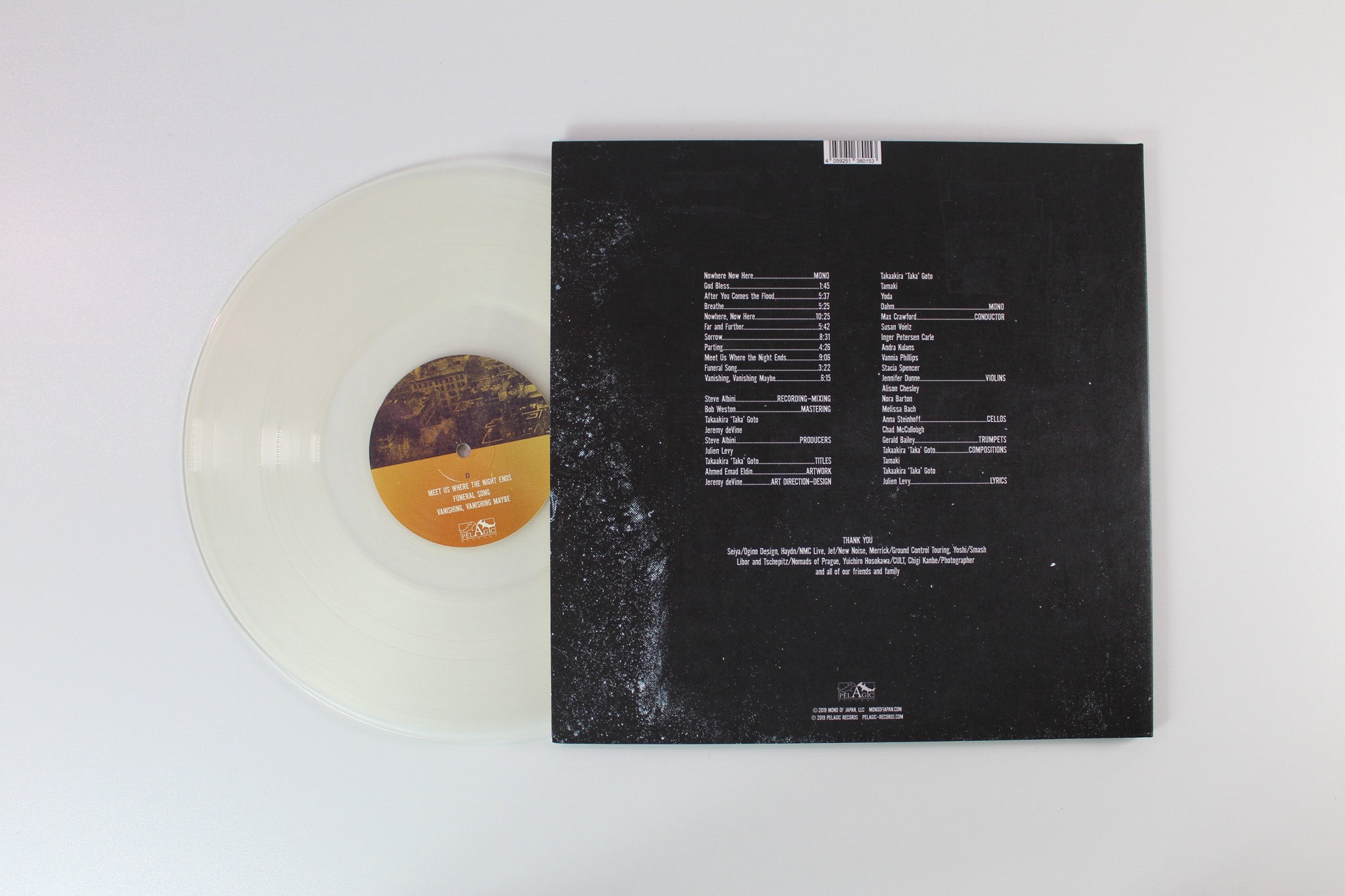 Mono - Nowhere Now Here on Pelagic Ltd Clear Vinyl Reissue