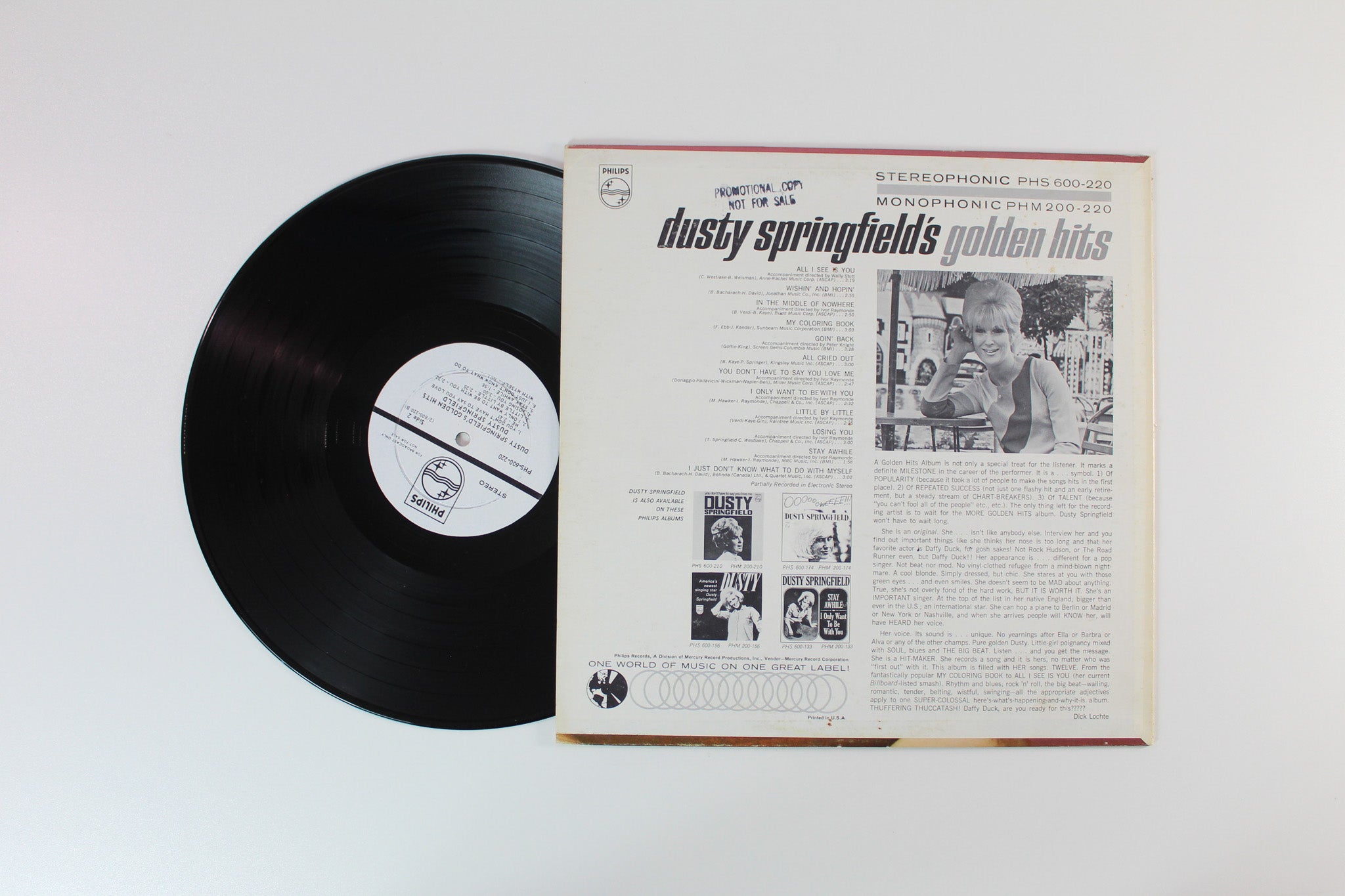 Dusty Springfield - Dusty Springfield's Golden Hits on Philips Stereo Promo