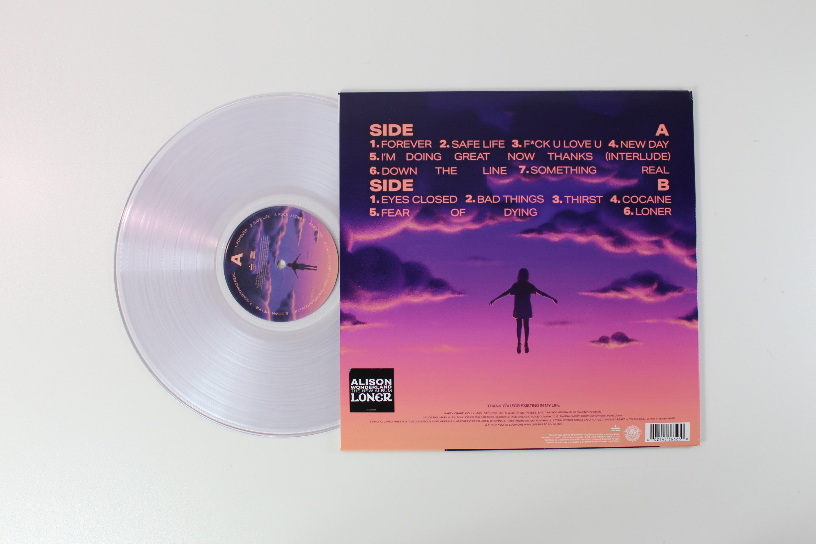 Alison Wonderland - Loner on Astralwerks Clear Vinyl
