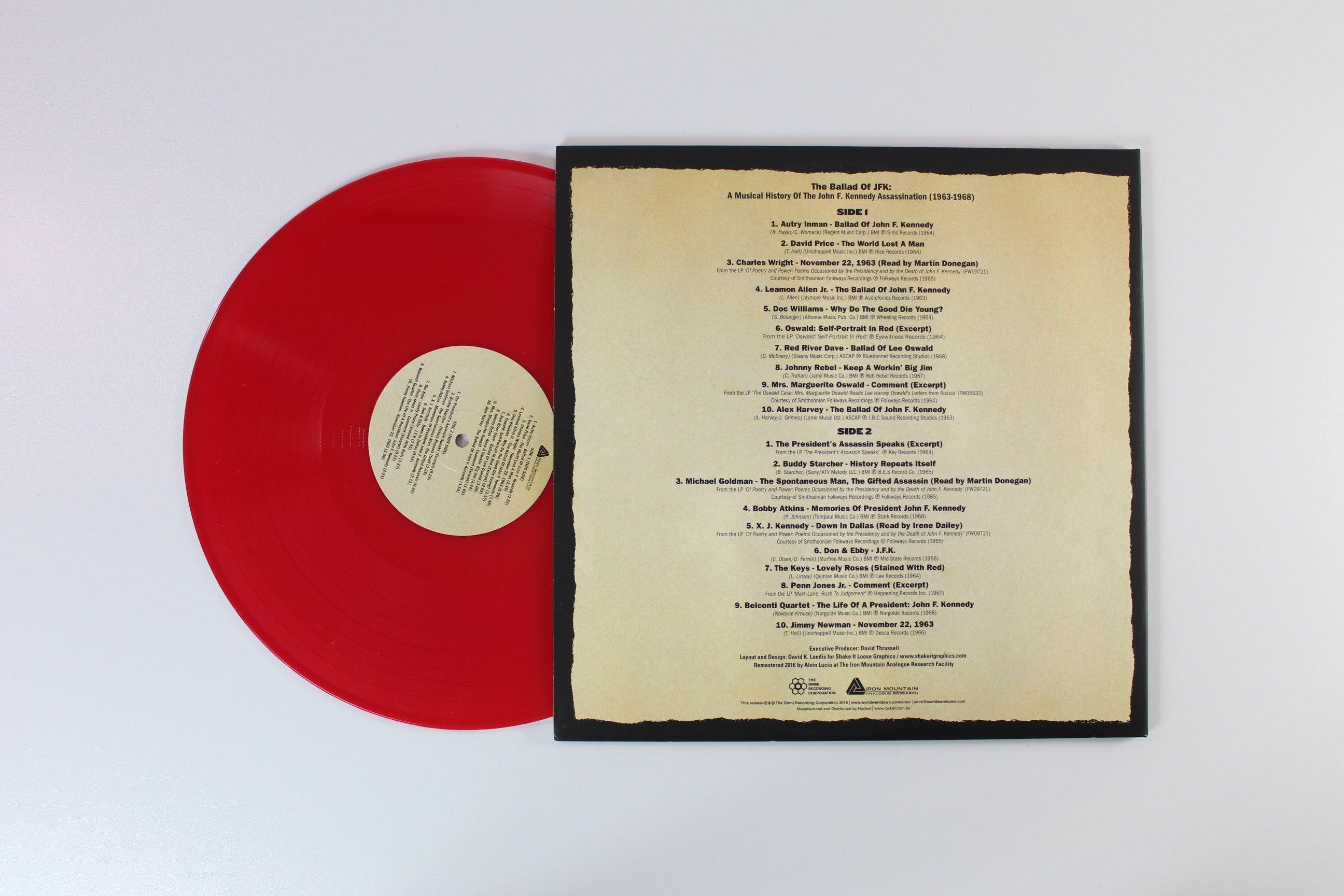 Various - The Ballad Of JFK: A Musical History Of The John F. Kennedy Assassination (1963-1968) on Iron Mountain Red Vinyl Spoken Word and Music