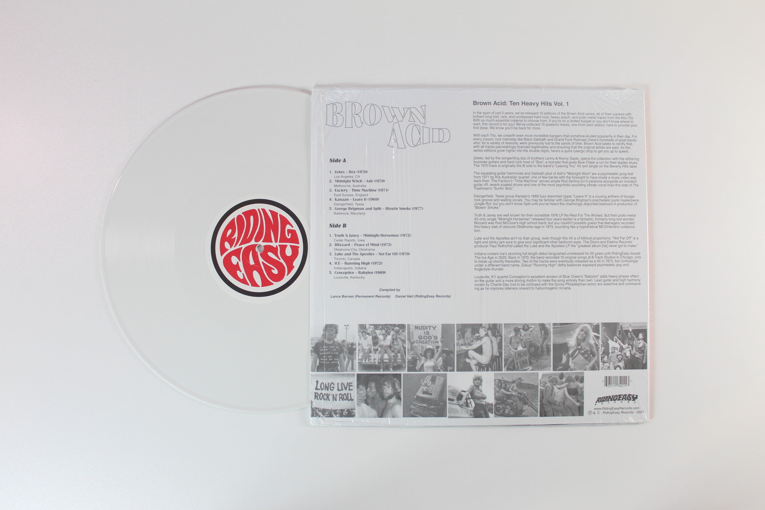 Various - Brown Acid: Ten Heavy Hits Vol. 1 on RidingEasy RSD 2021 Ltd White Vinyl