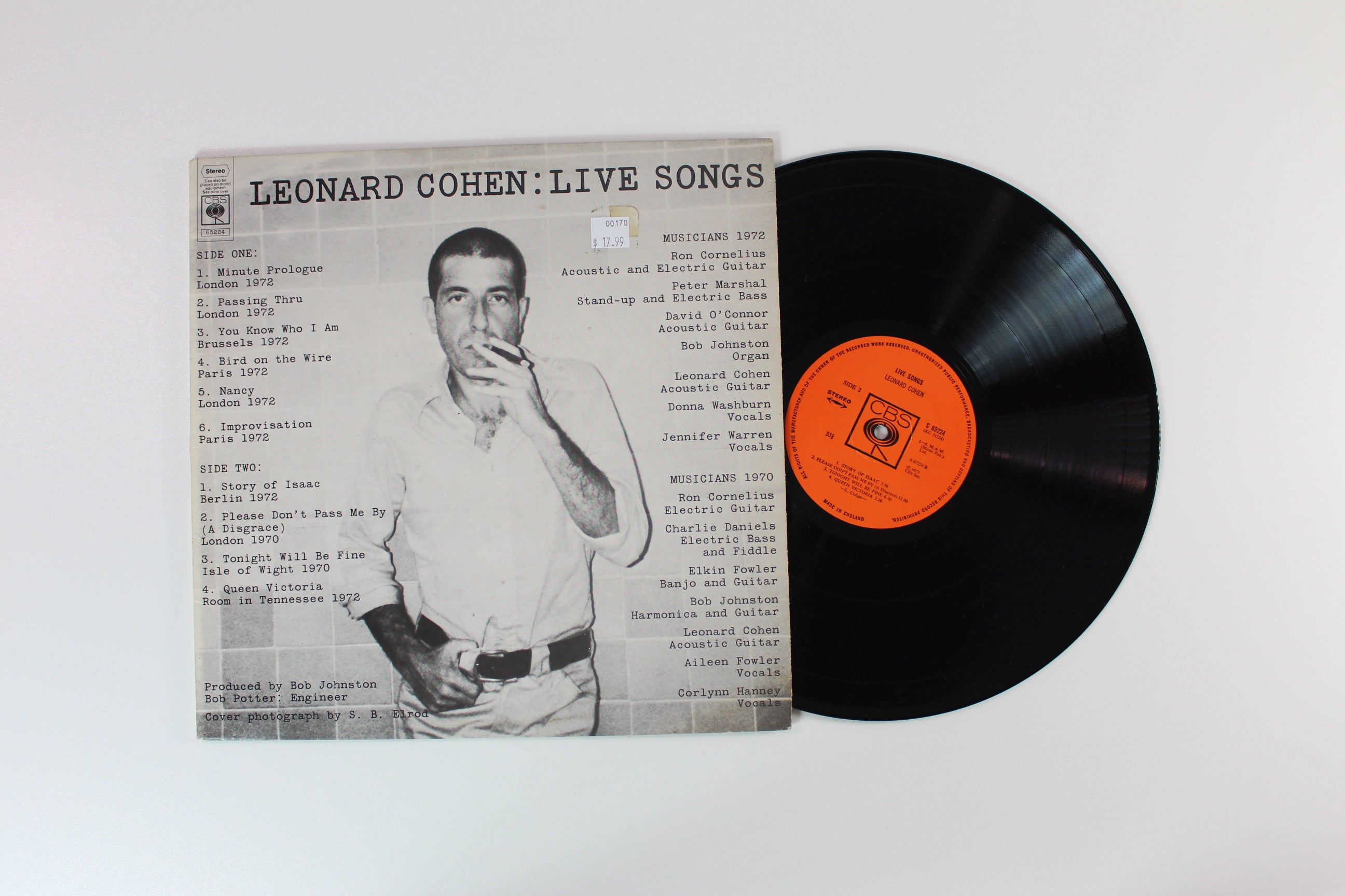 Leonard Cohen - Live Songs on CBS UK Pressing
