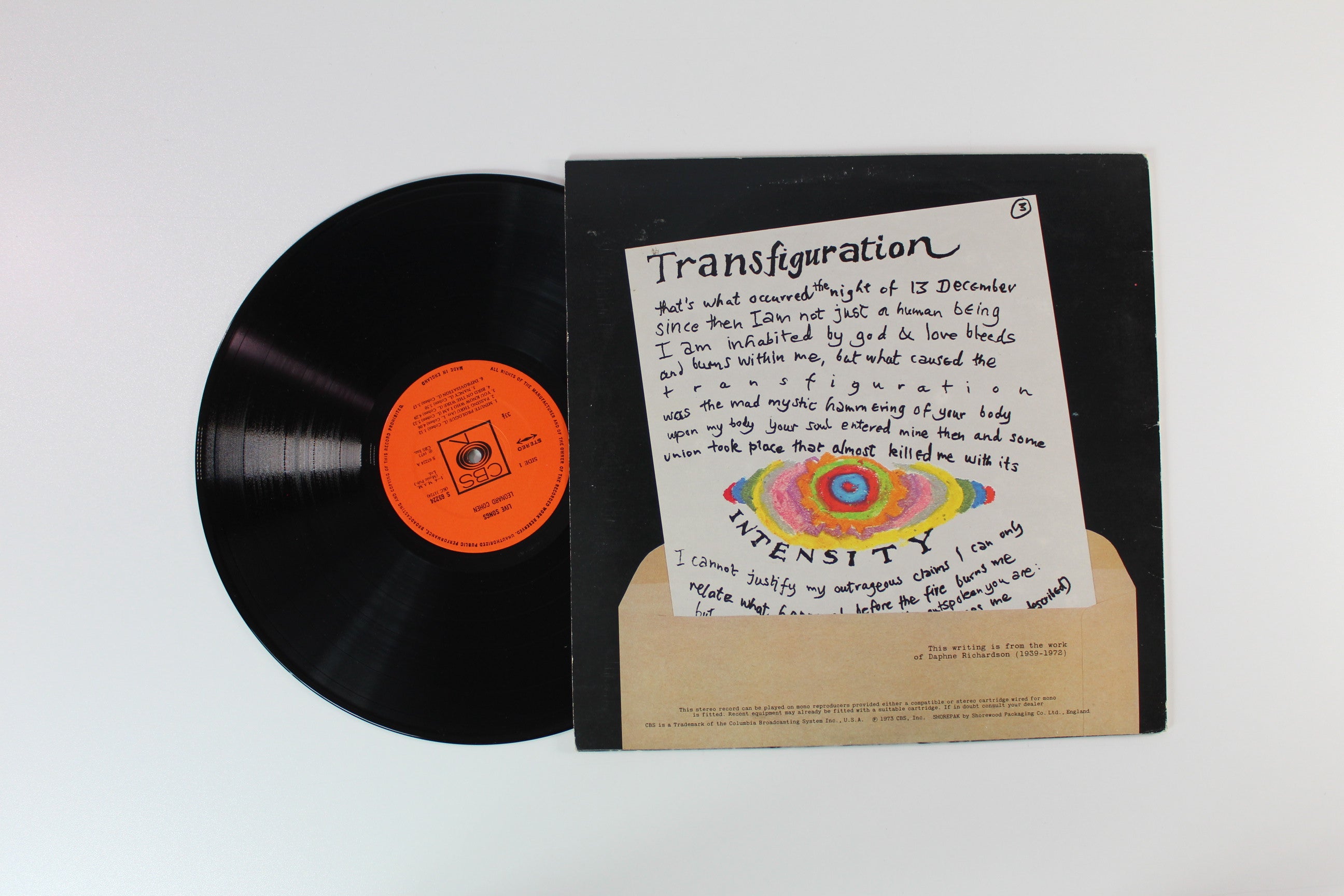 Leonard Cohen - Live Songs on CBS UK Pressing