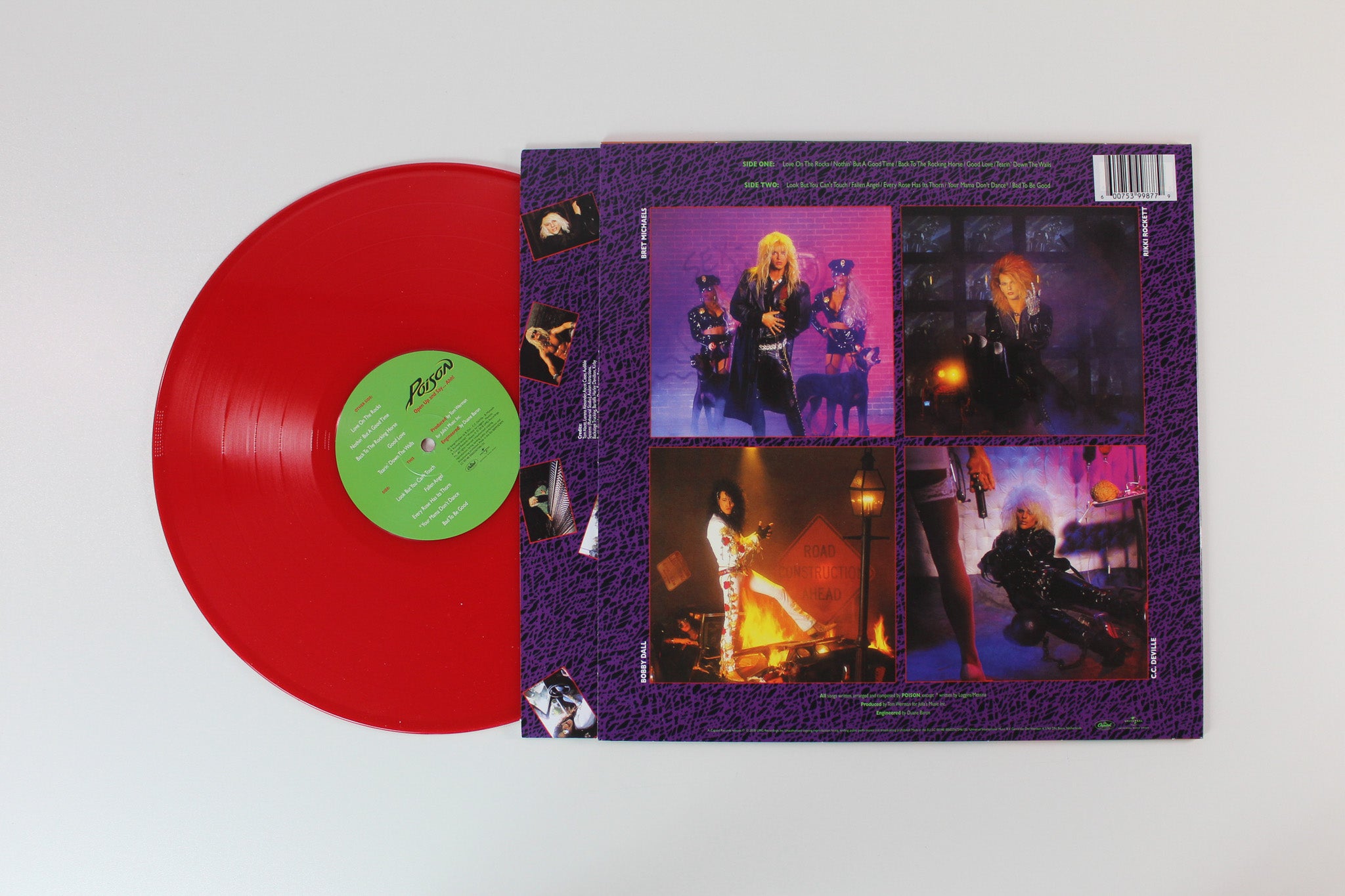 Poison - Open Up and Say...Ahh! on Capitol Ltd 45 RPM Red Opaque Vinyl Reissue