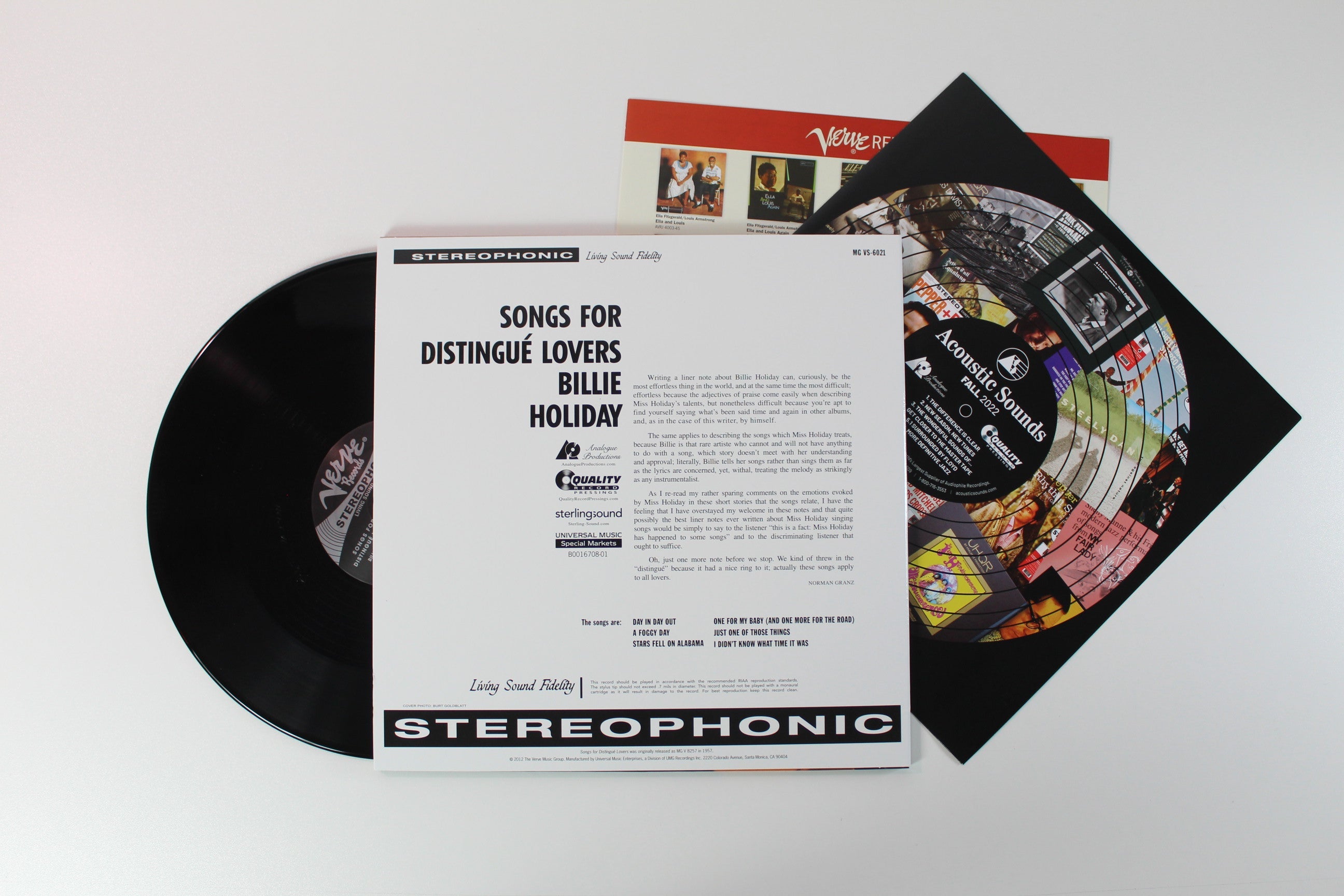 Billie Holiday - Songs For Distingué Lovers on Verve Analogue Productions Ltd 2 X 12 45 RPM 200 Gram Reissue