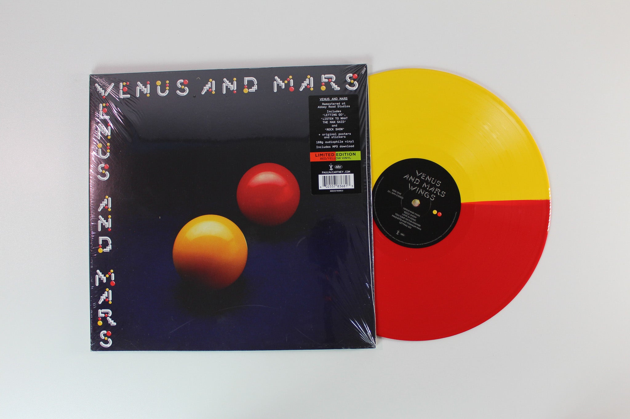 Wings - Venus And Mars on MPL Ltd Yellow/Red Split Vinyl Reissue