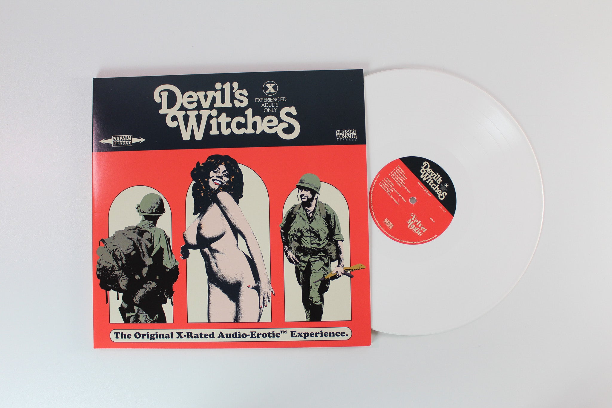 Devil's Witches - The Audio Erotic Collection on Cursed Tongue Ltd 45 RPM Red / White Vinyl