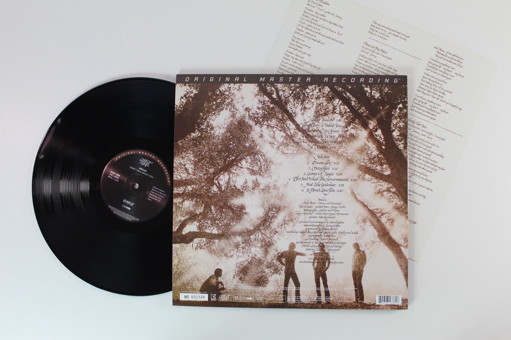 Bread - Baby I'm-A Want You on Mobile Fidelity Sound Lab Ltd Numbered 180 Gram Reissue