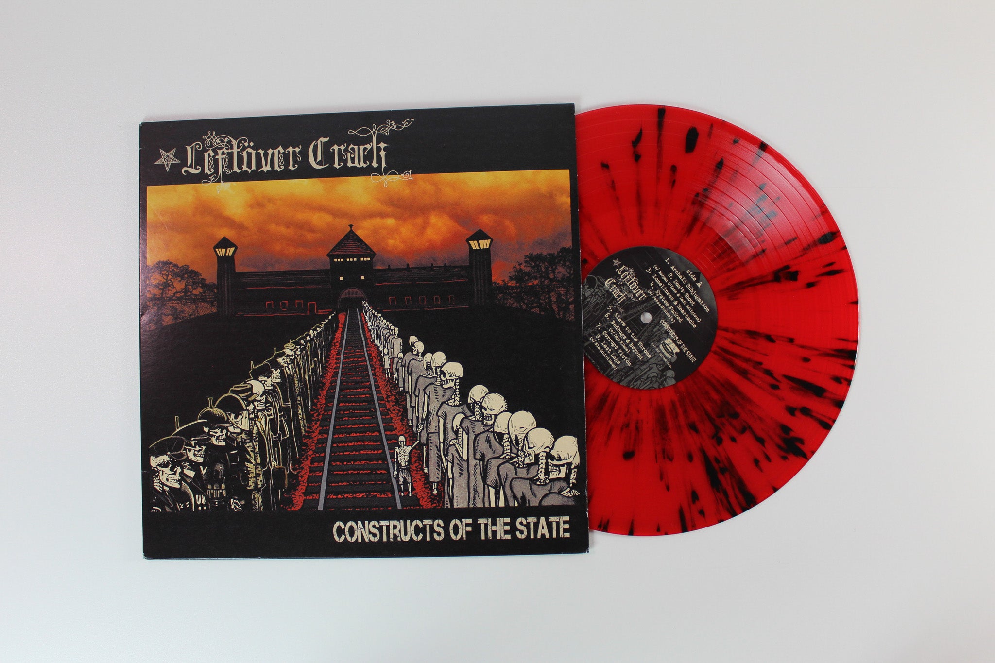 Leftöver Crack - Constructs Of The State on Fat Wreck Chords Red w/ Black Splatter