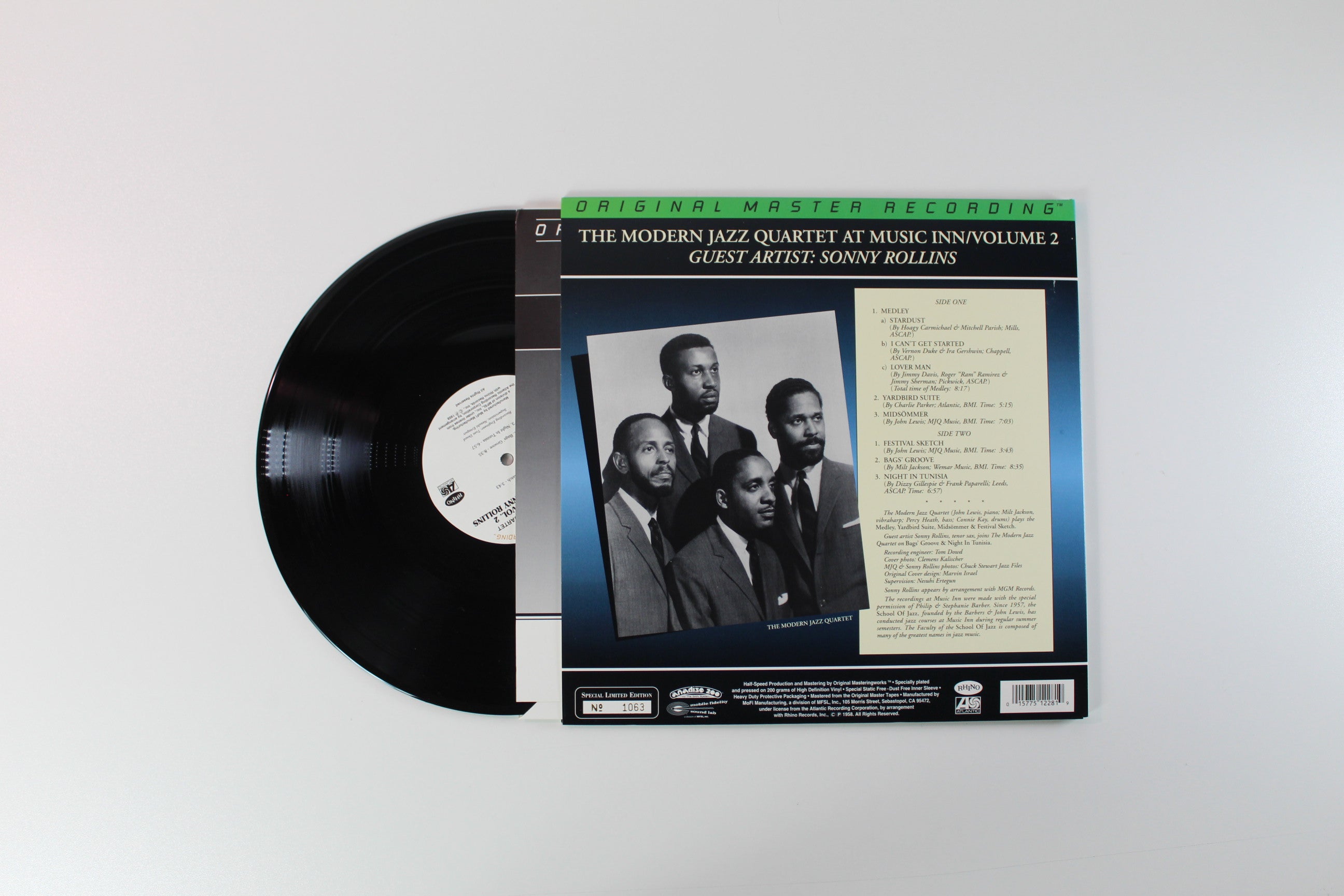 The Modern Jazz Quartet, Sonny Rollins - The Modern Jazz Quartet At Music Inn (Volume 2) on Mobile Fidelity Sound Lab Ltd Numbered 200 Gram Reissue