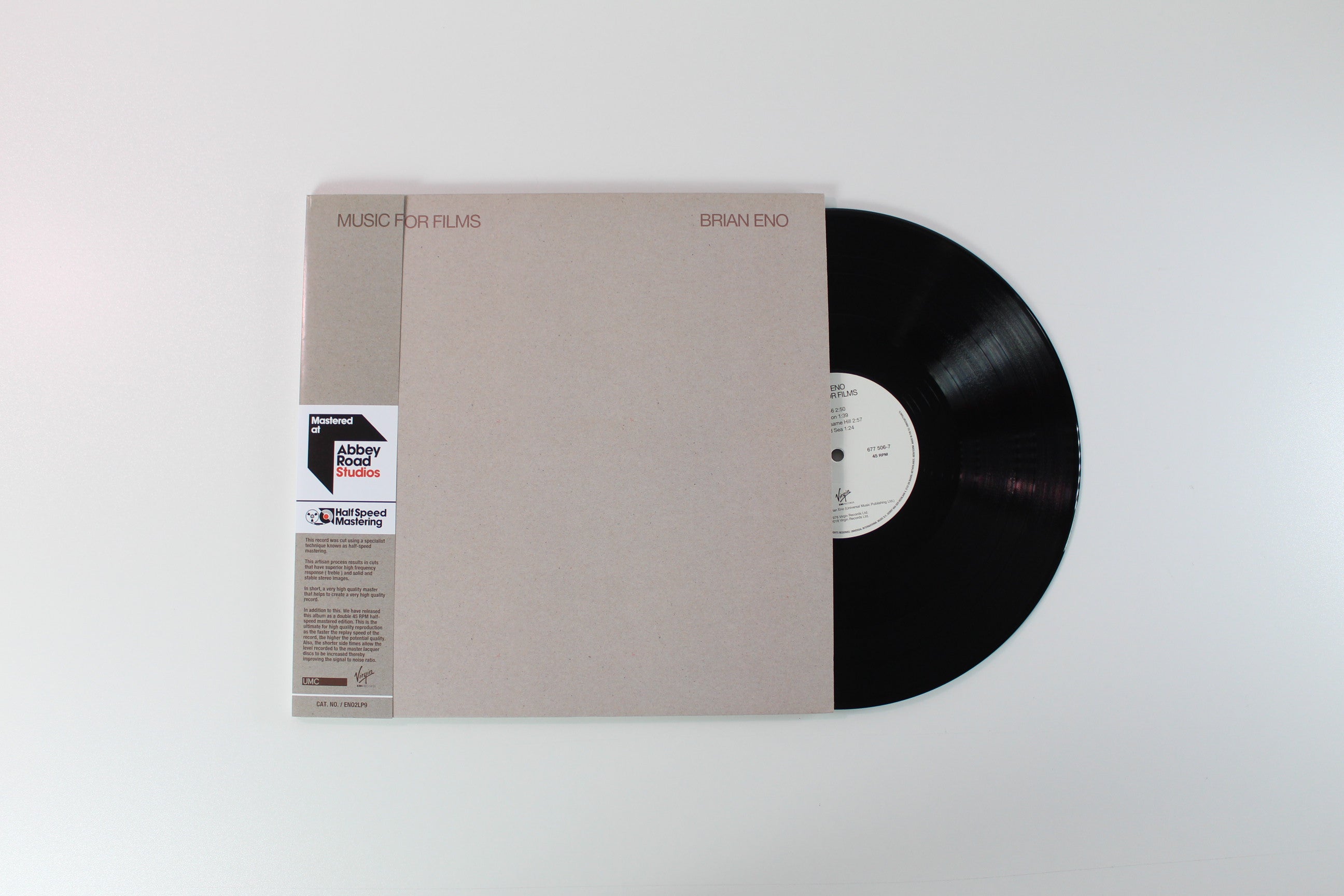 Brian Eno - Music For Films on Virgin EMI 2 X 12 45 RPM Ltd 180 Gram Reissue