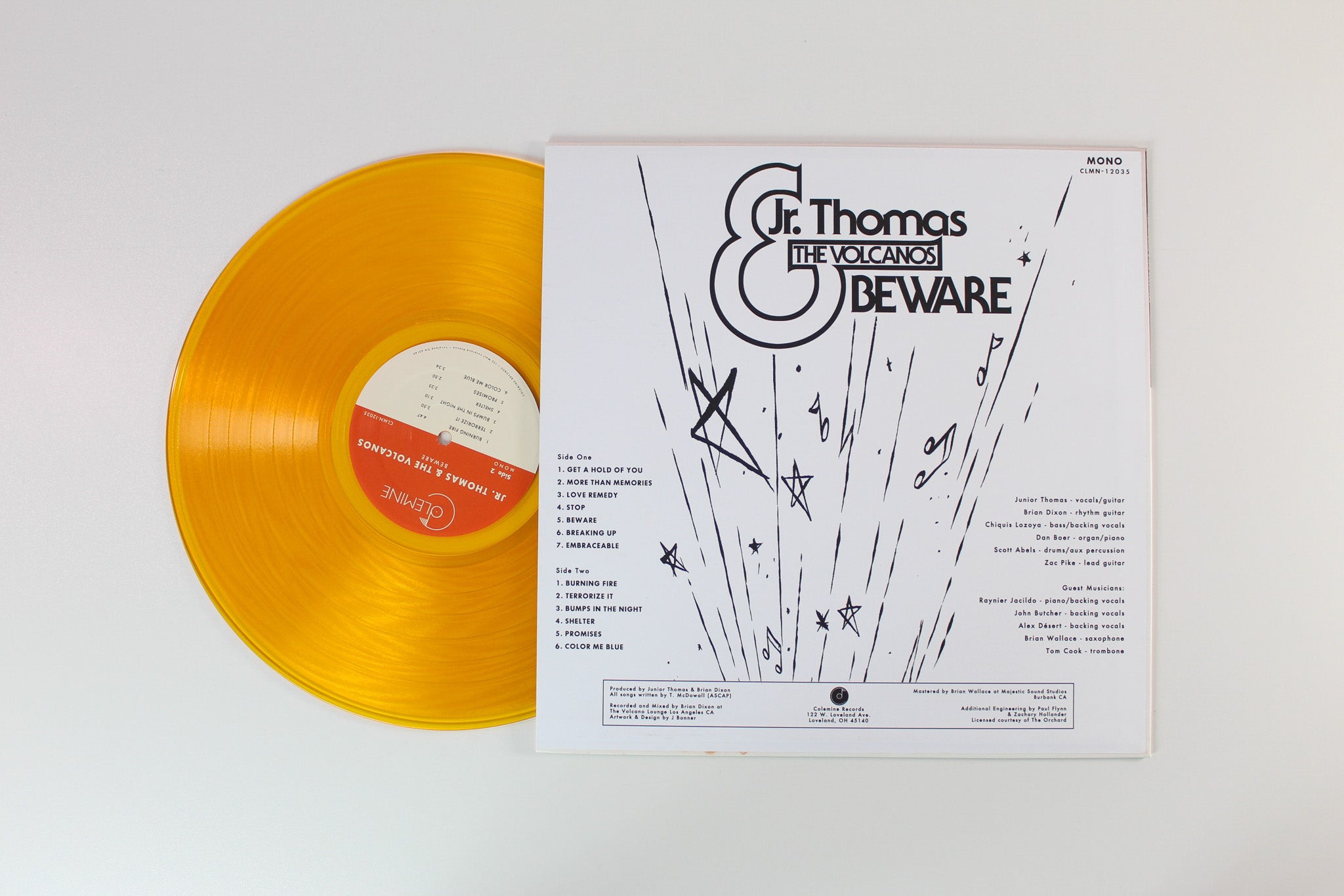 Jr. Thomas & The Volcanos - Beware on Colemine Ltd Mono Orange Transparent Reissue