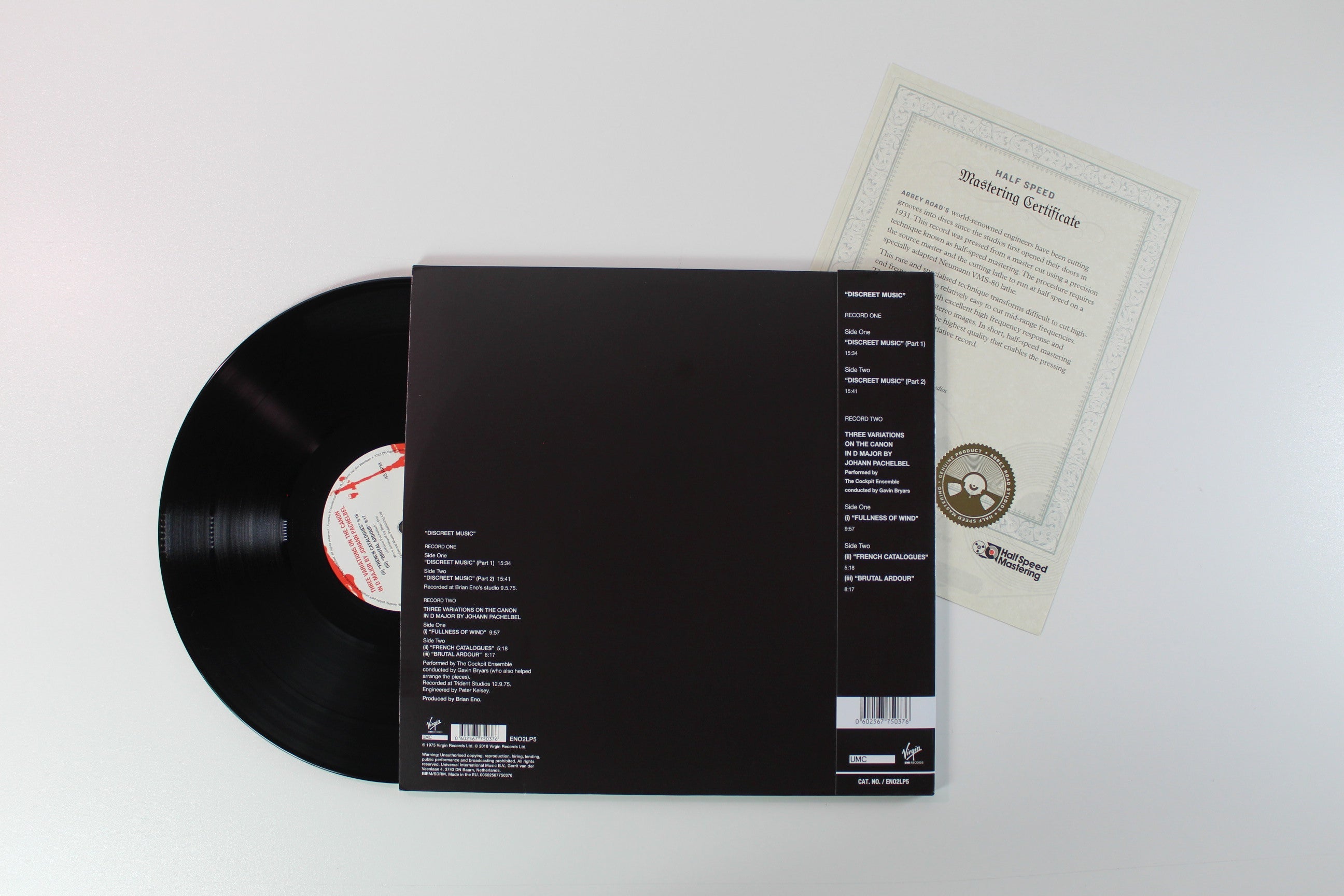 Brian Eno - Discreet Music on Virgin EMI Ltd 2 X 12 45 RPM Half Speed Mastered Reissue