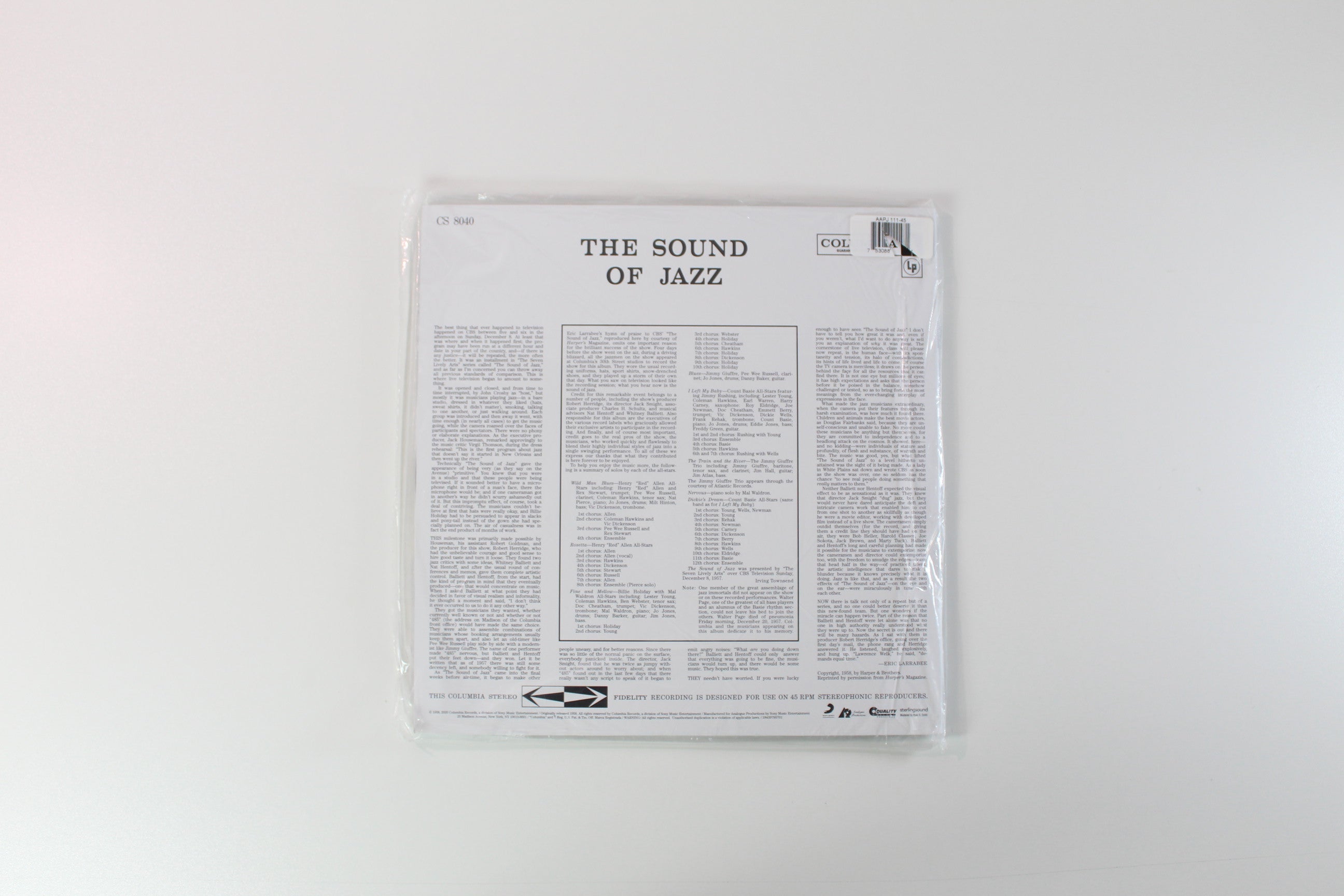 Various - The Sound Of Jazz on Columbia Analogue Productions 2 X 12 45 RPM 180 Gram Reissue Sealed