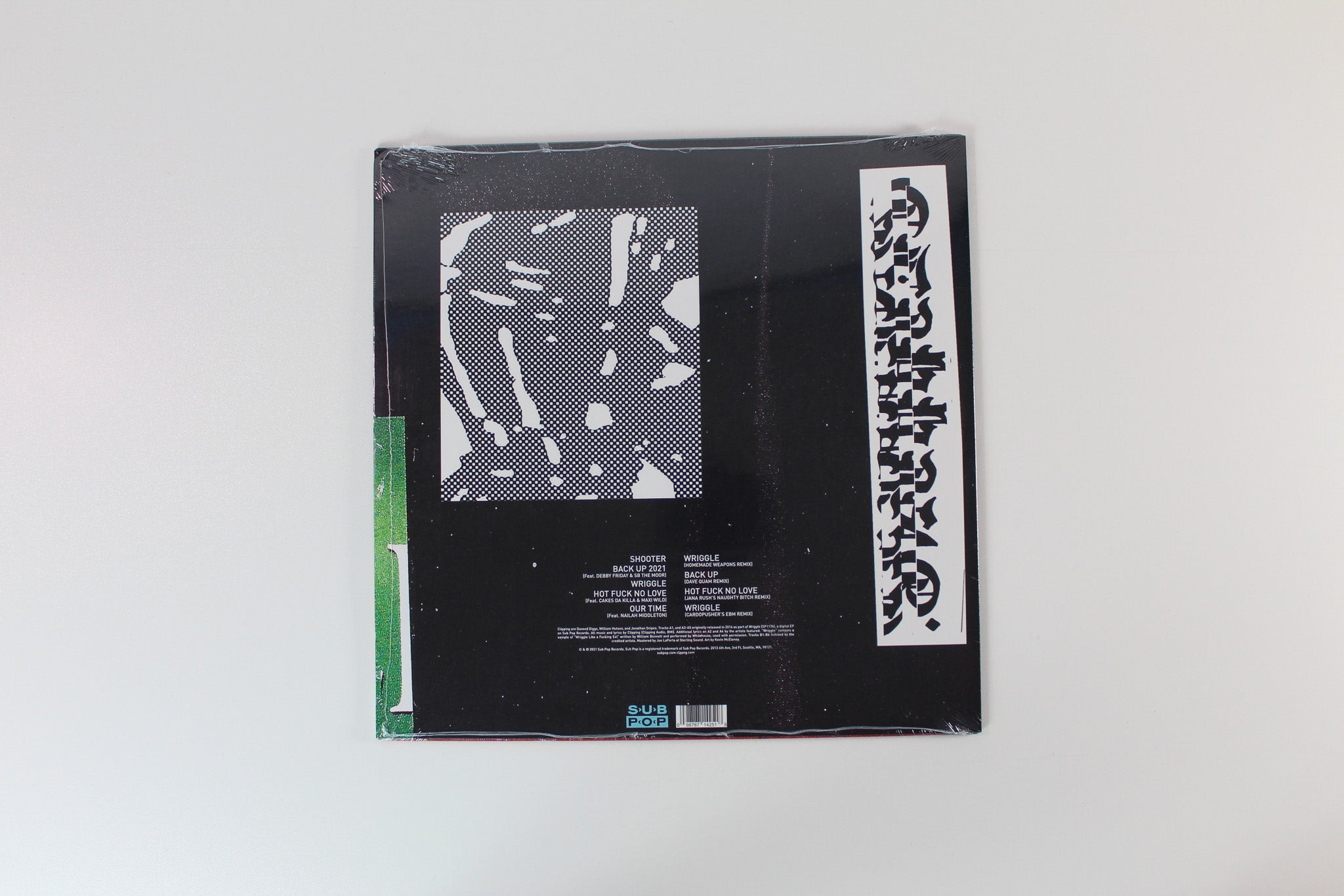 Clipping. - Wriggle (Expanded) on Sub Pop Loser Edition Ltd Transparent Turquoise/Black Marbled Vinyl Sealed