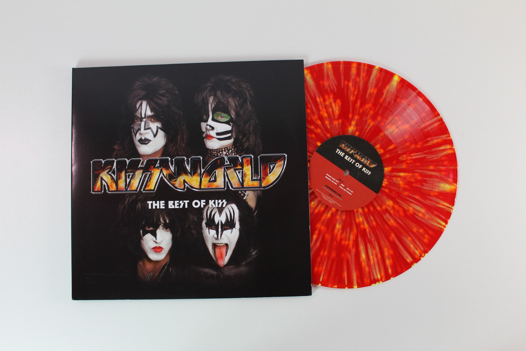Kiss - Kissworld: The Best Of Kiss on Mercury UMe Red With Yellow Splatter Reissue