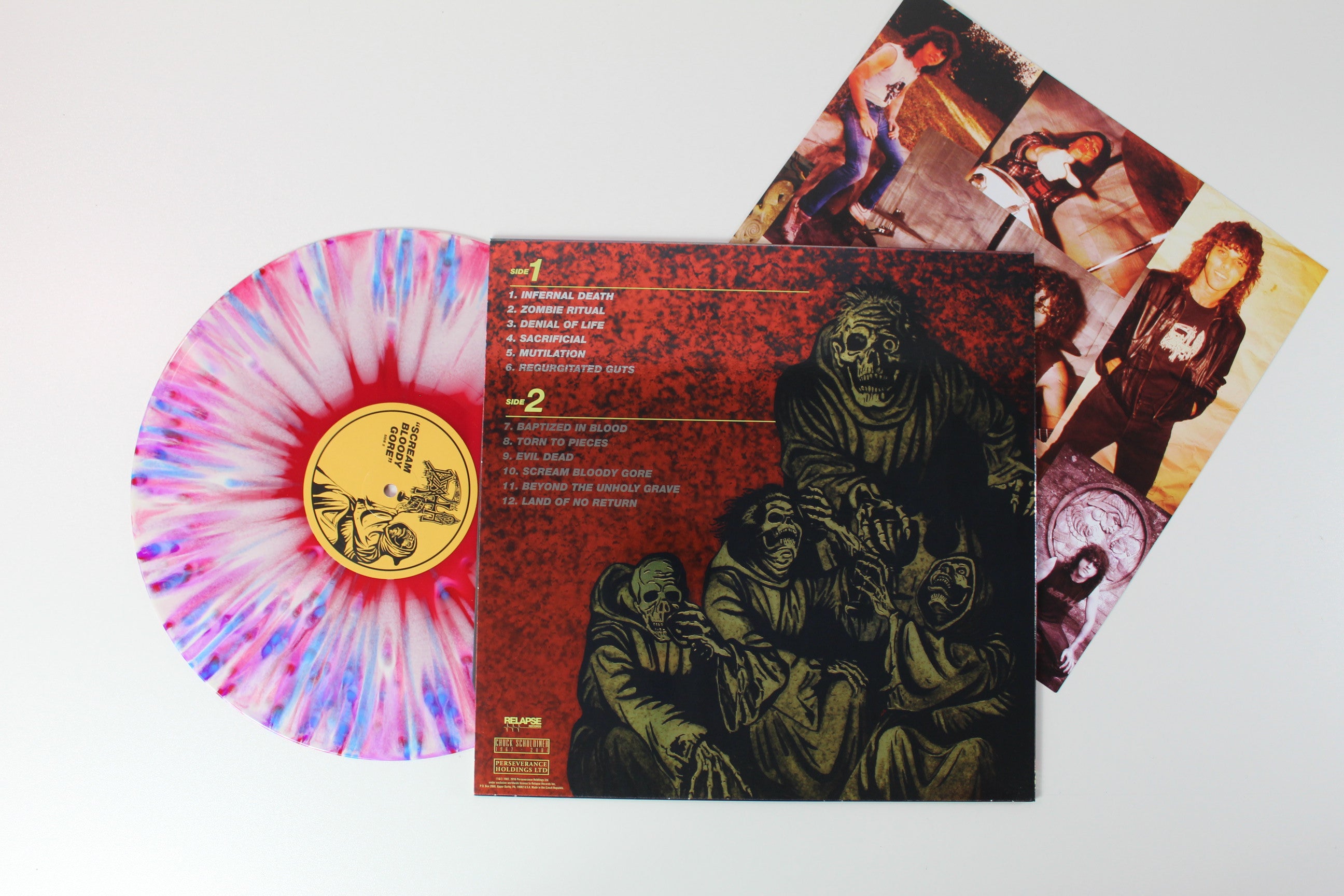 Death - Scream Bloody Gore on Relapse Ltd Tri-Color Merge With Splatter Reissue