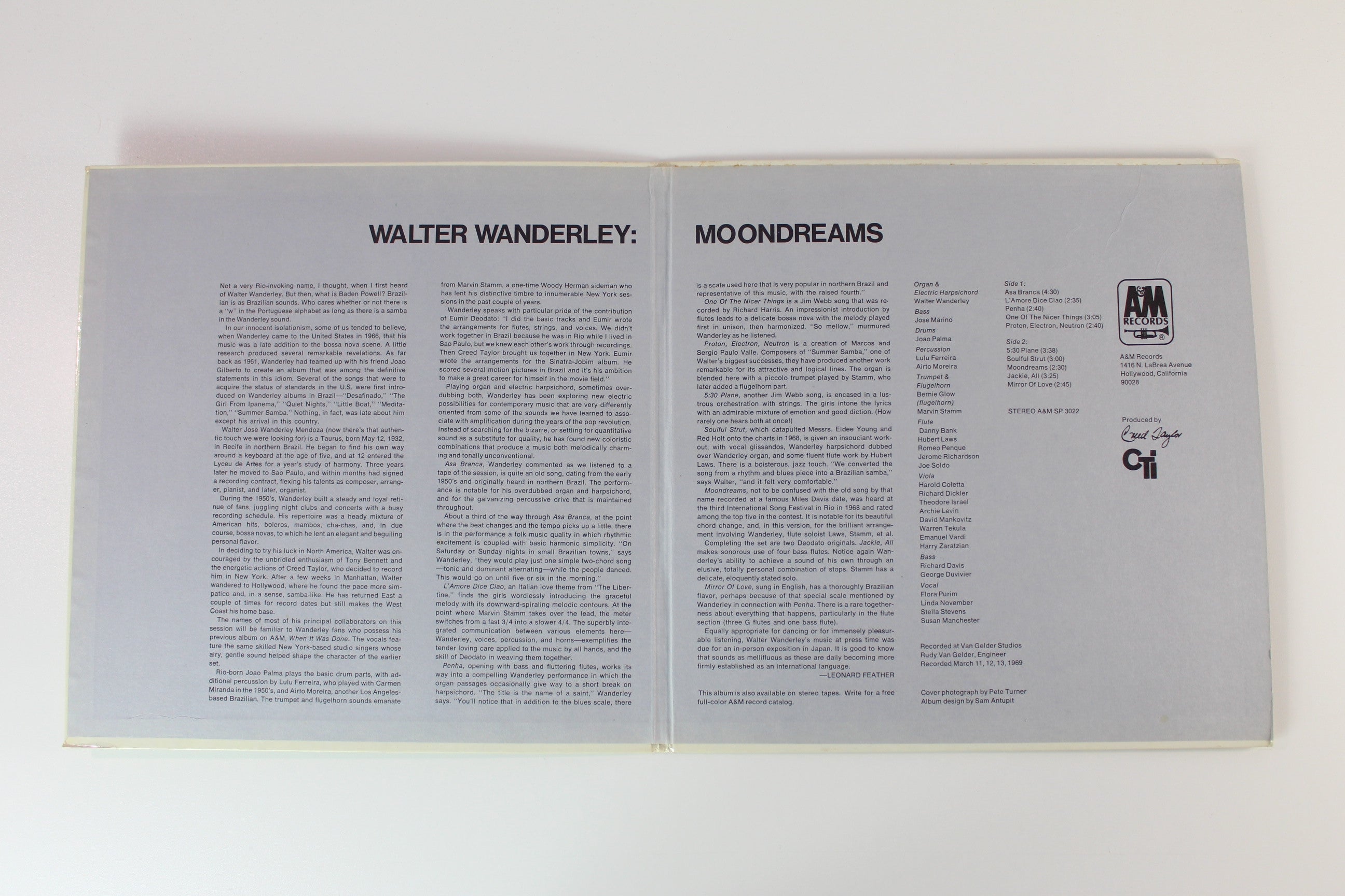 Walter Wanderley - Moondreams on A&M Records / CTI