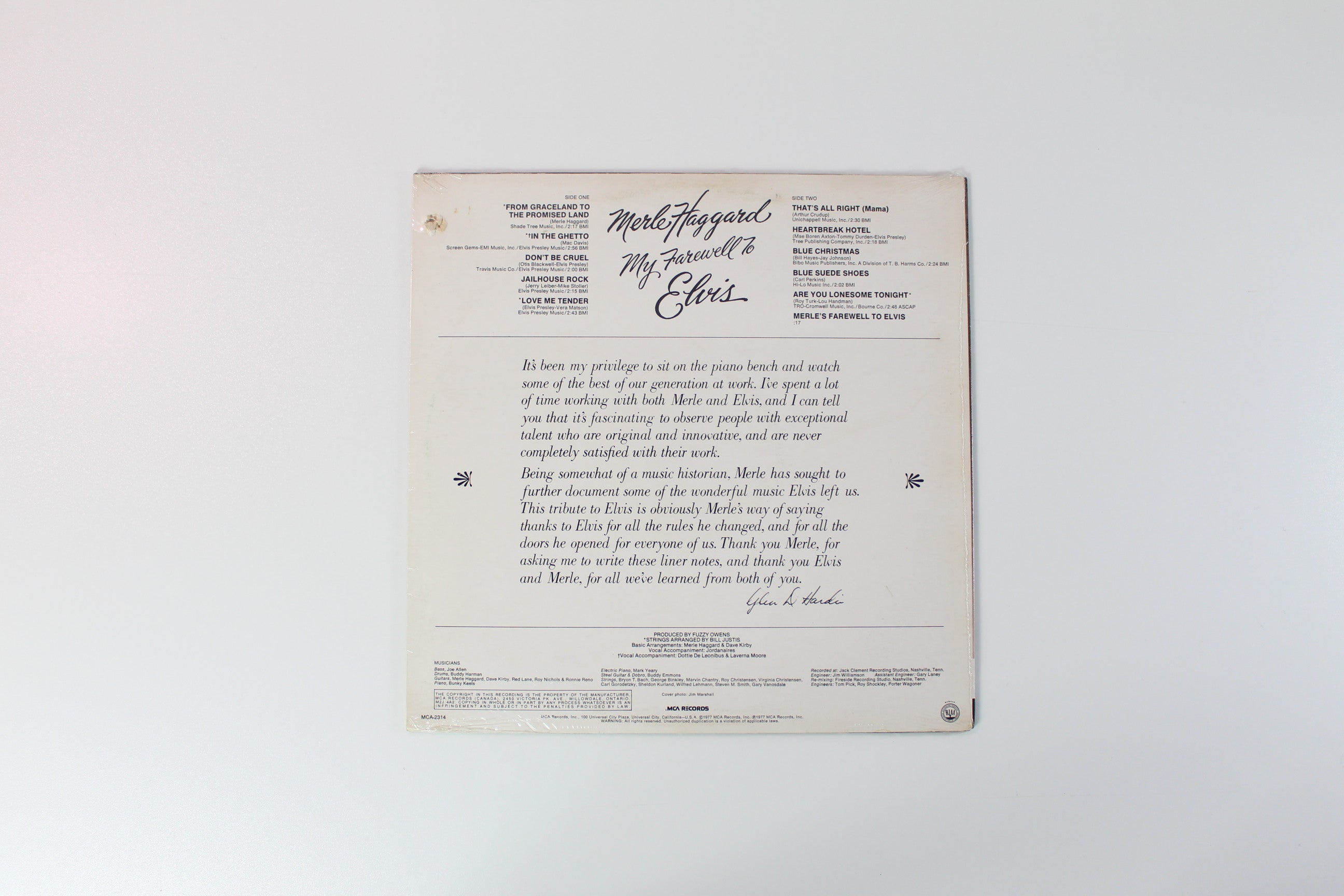 Merle Haggard - My Farewell To Elvis on MCA Records Sealed