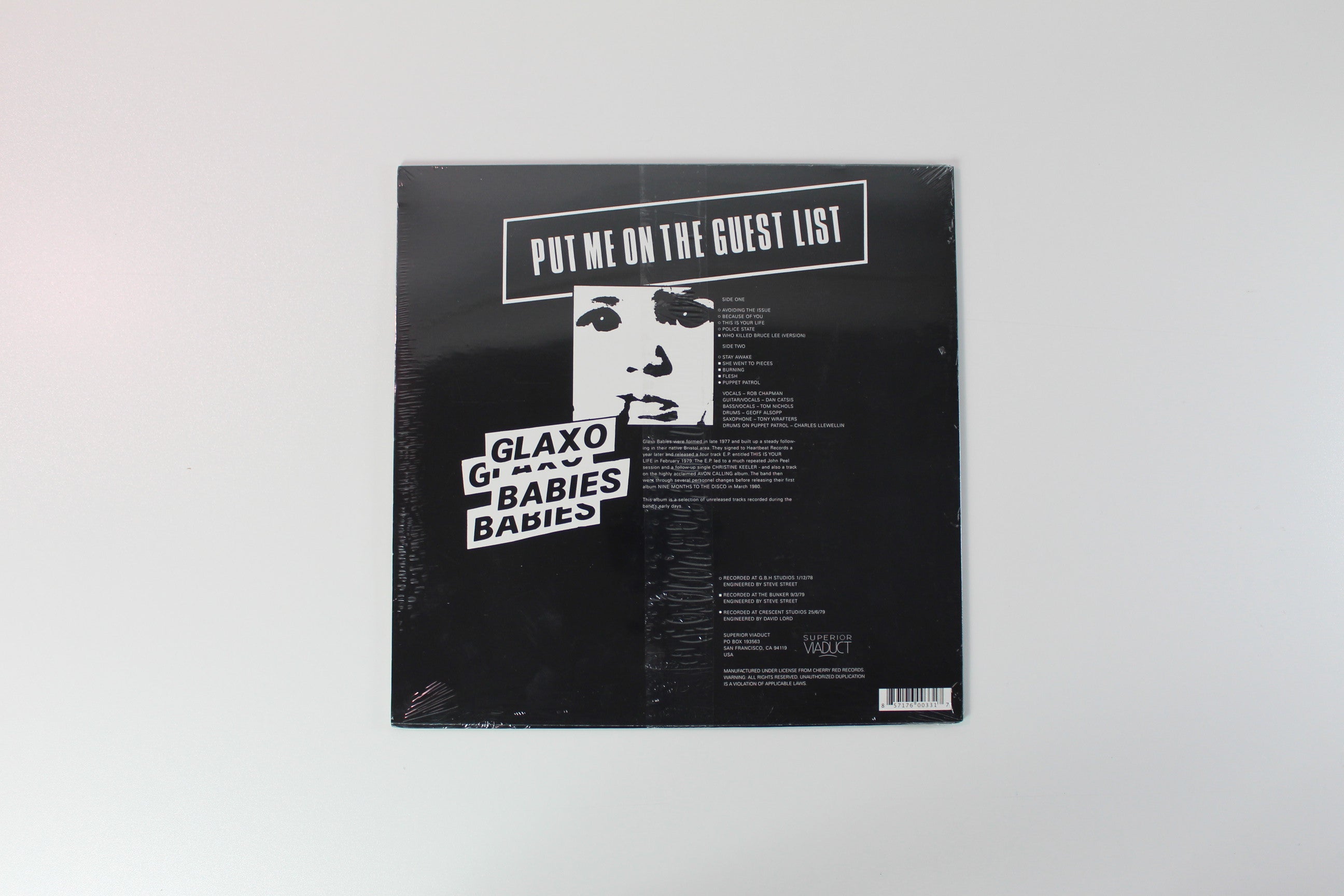 Glaxo Babies - Put Me On The Guest List Reissue on Superior Viaduct Sealed