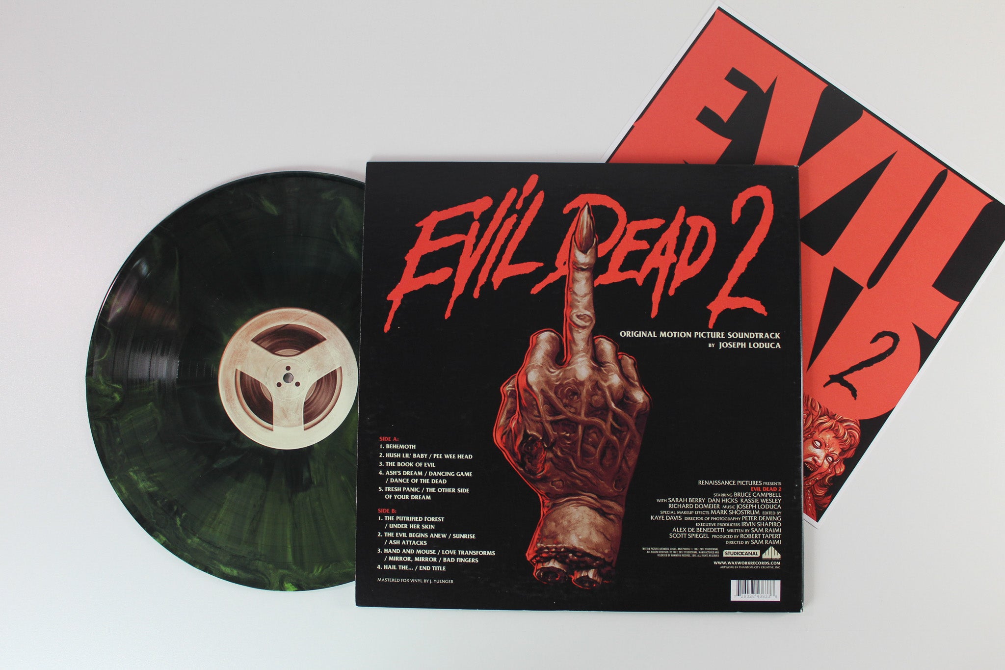 Joseph LoDuca - Evil Dead 2 on Waxwork Records - Black / Green Merge Colored Vinyl