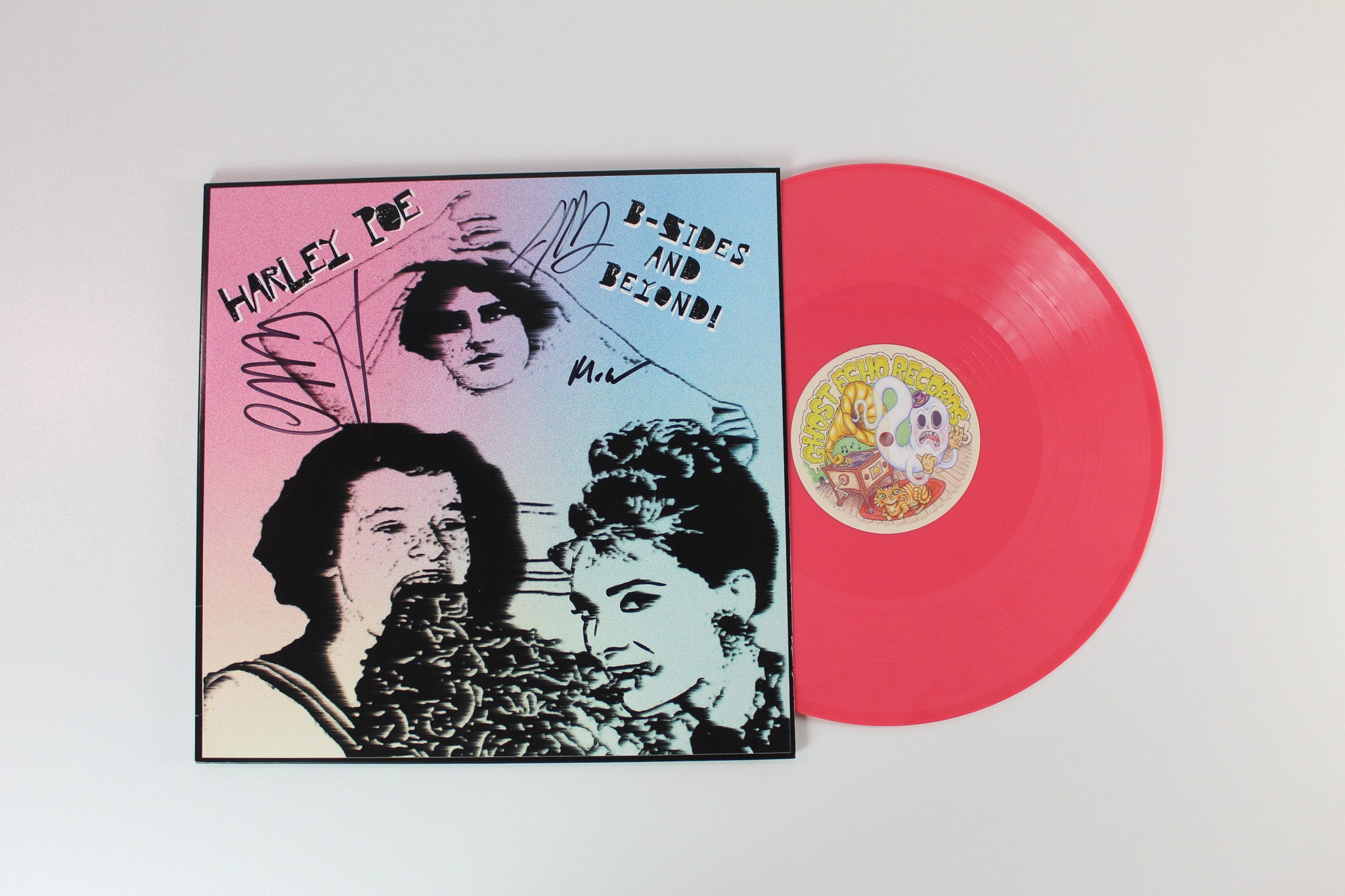 Harley Poe - B-Sides And Beyond! on Ghost Echo Records - Pink & Blue Vinyl