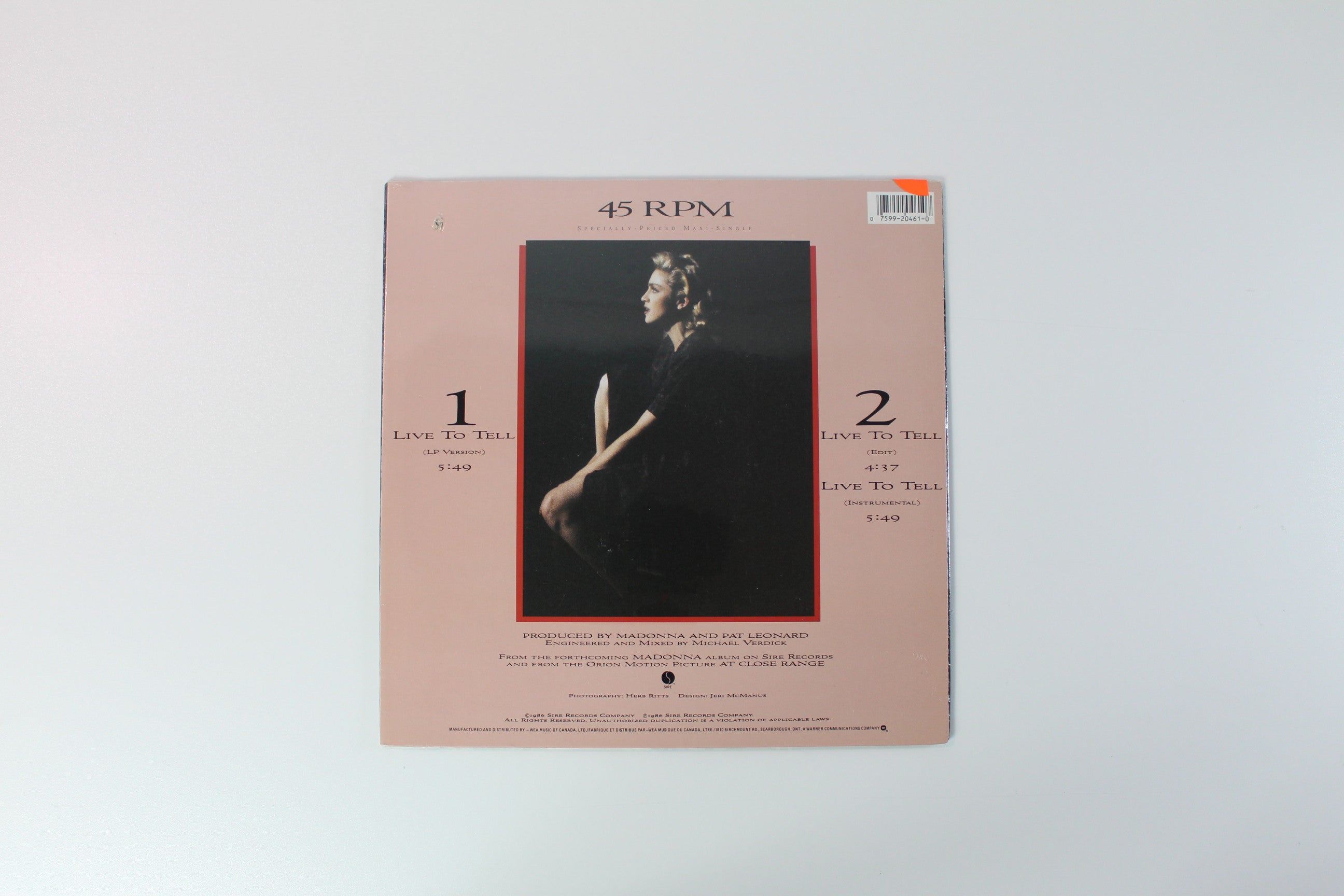 Madonna - Live To Tell 12-inch on Sire Sealed