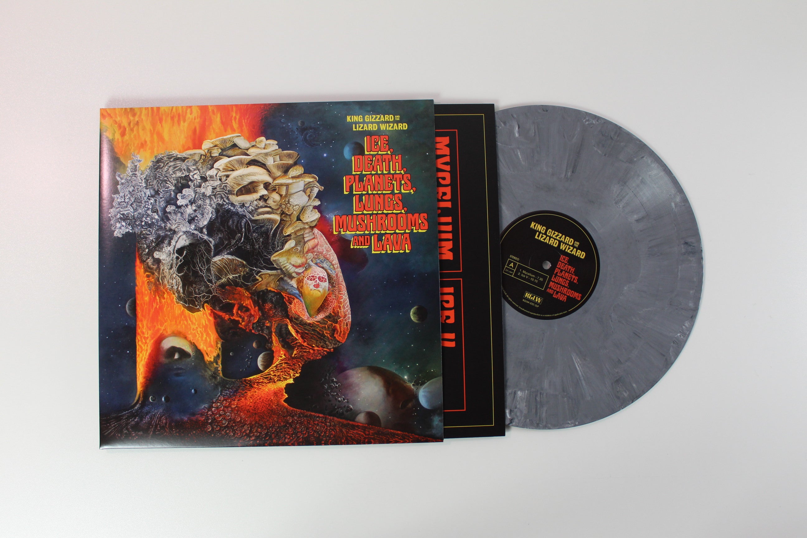 King Gizzard And The Lizard Wizard - Ice, Death, Planets, Lungs, Mushrooms And Lava Ltd. Gray Marbled Death Vinyl on KGLW