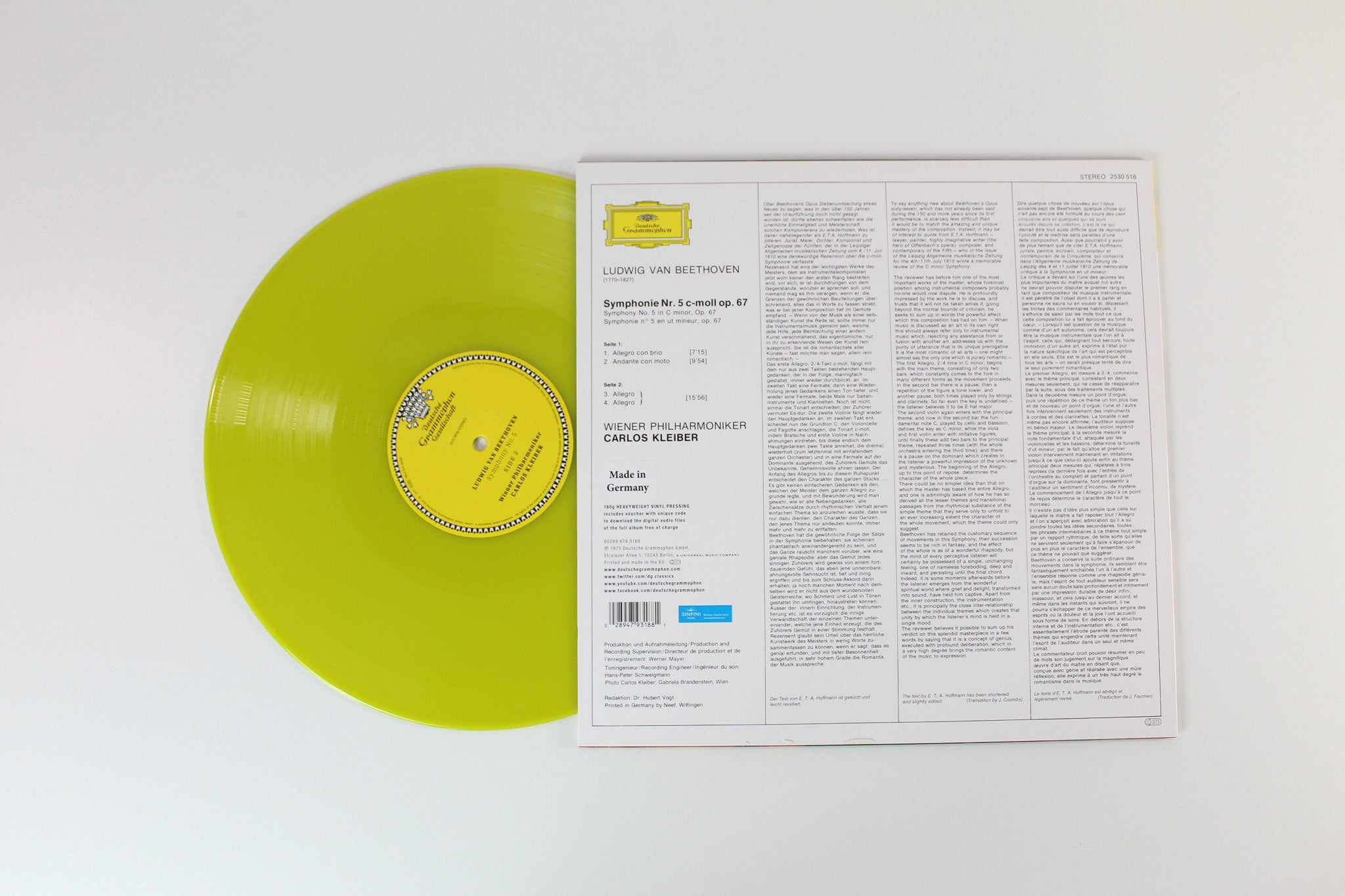 Ludwig van Beethoven - Wiener Philharmoniker, Carlos Kleiber – Symphonie Nr. 5 on Deutsche Grammophon - Yellow Vinyl