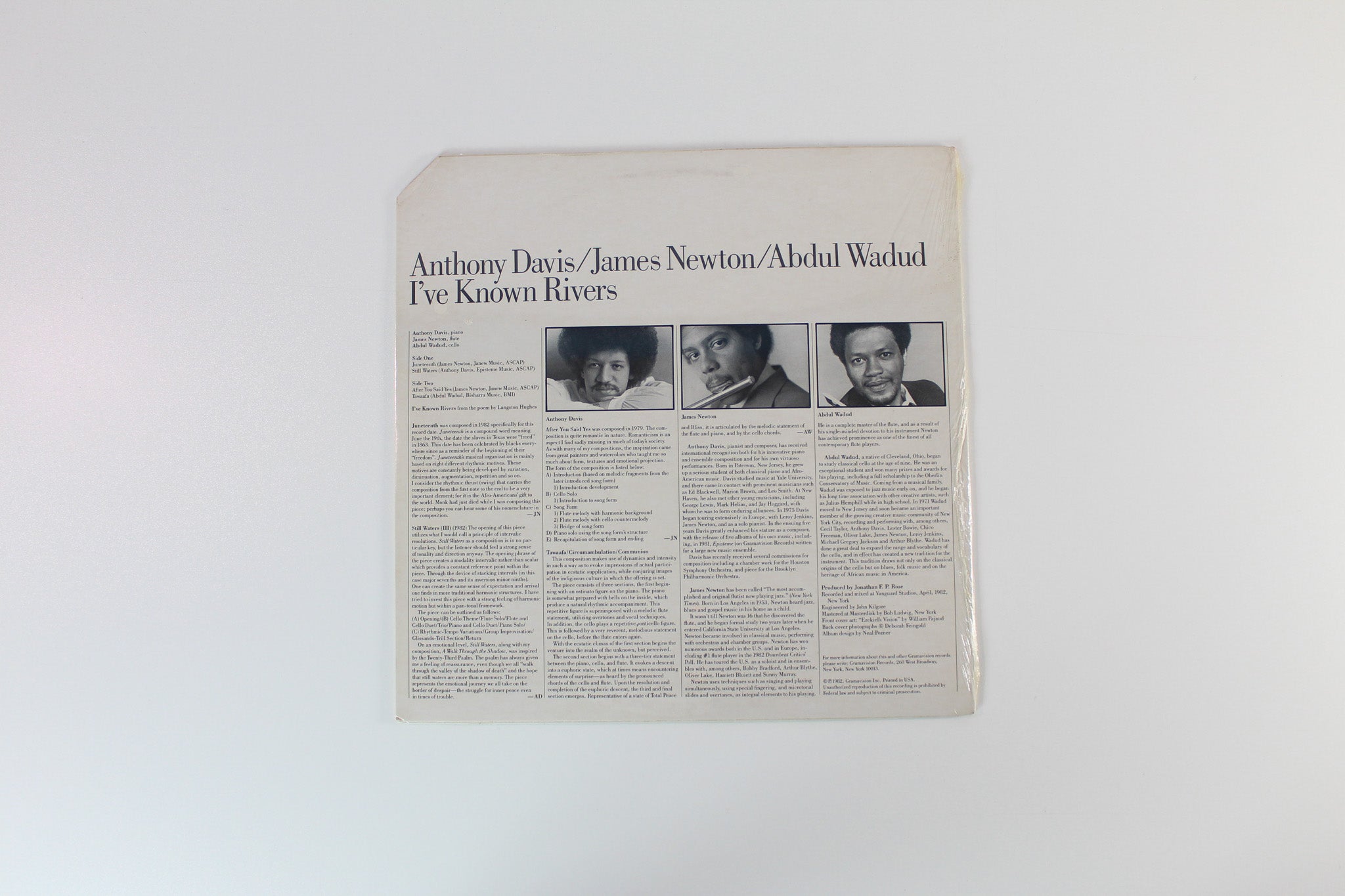 Anthony Davis / James Newton / Abdul Wadud - I've Known Rivers on Gramavision - Sealed