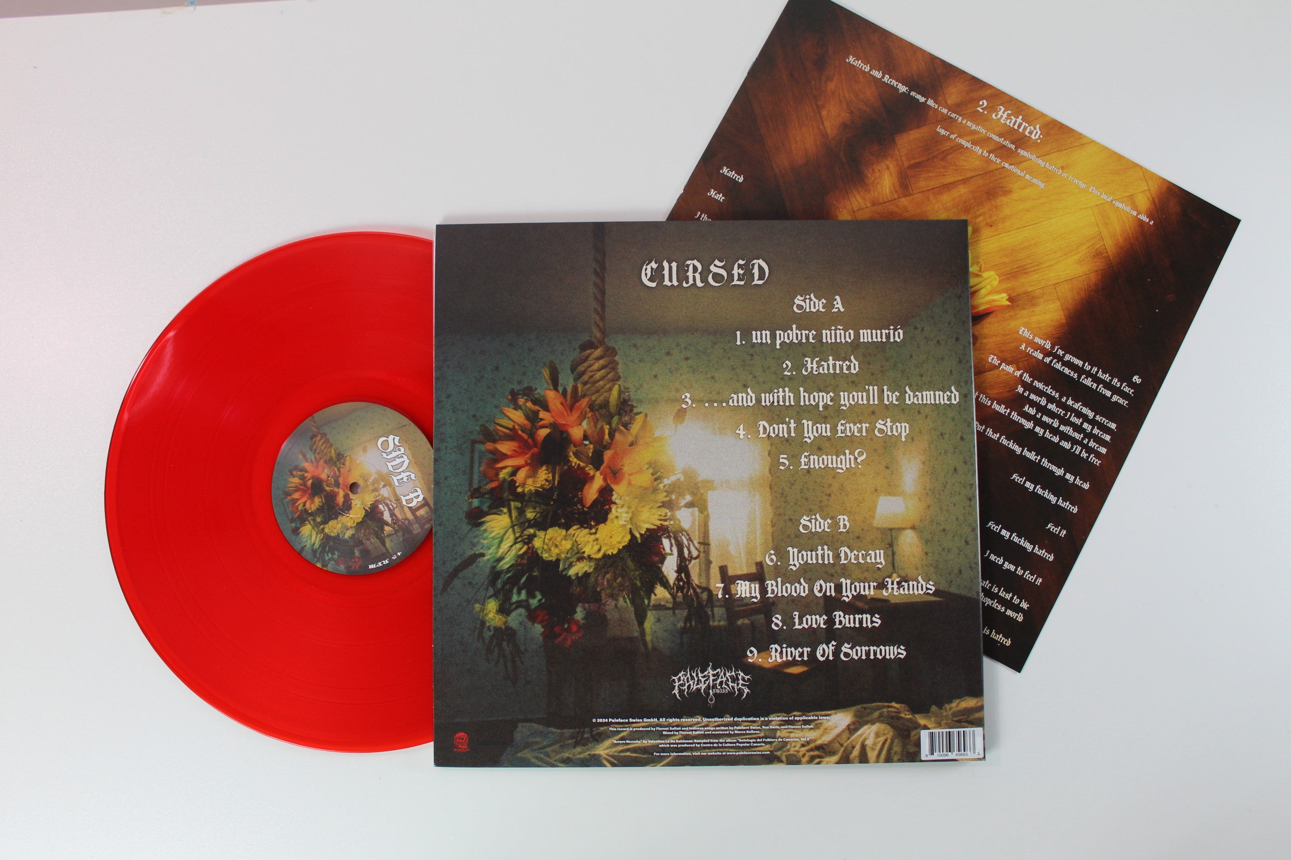 Paleface - Cursed on Blood Blast 12" 45 RPM Blood Red Vinyl