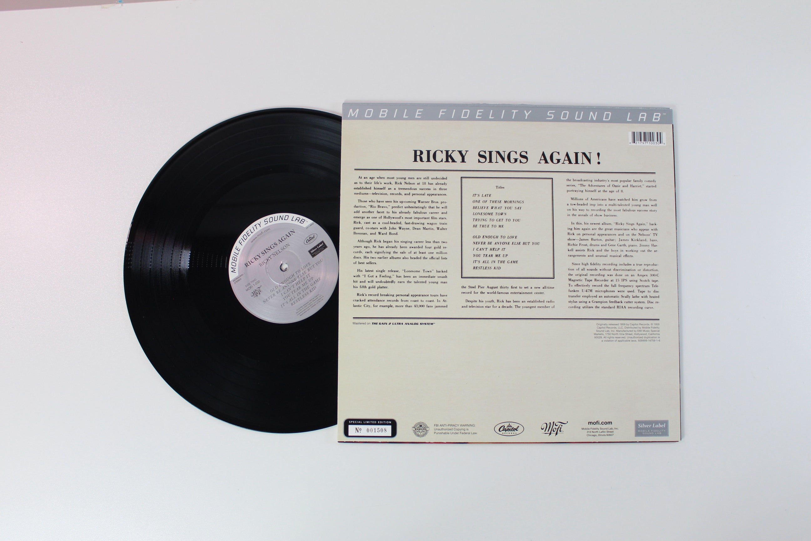 Ricky Nelson - Ricky Sings Again Ltd. Numbered Reissue on Mobile Fidelity Sound Lab