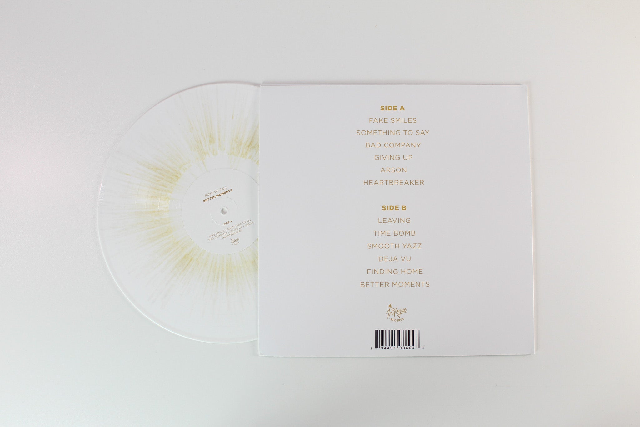 Boys Of Fall - Better Moments on InVogue White With Gold Splatter Vinyl