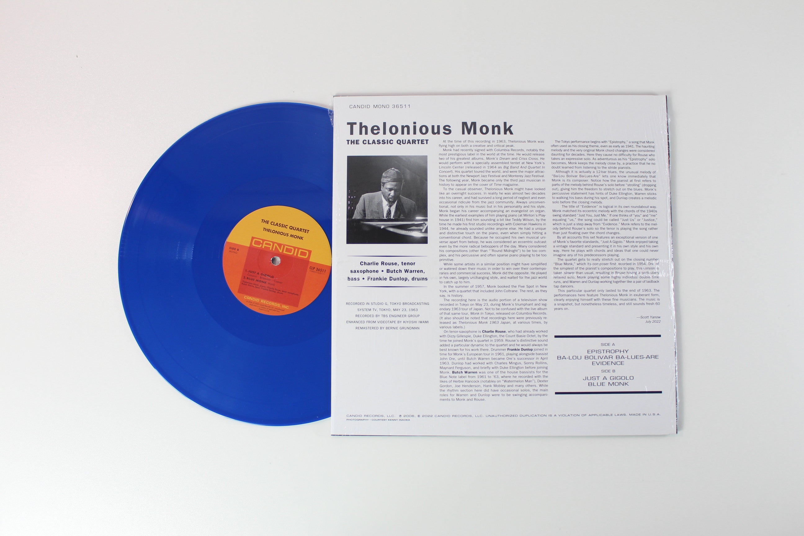 Thelonious Monk - The Classic Quartet Ltd. Blue Vinyl RSD Reissue on Candid