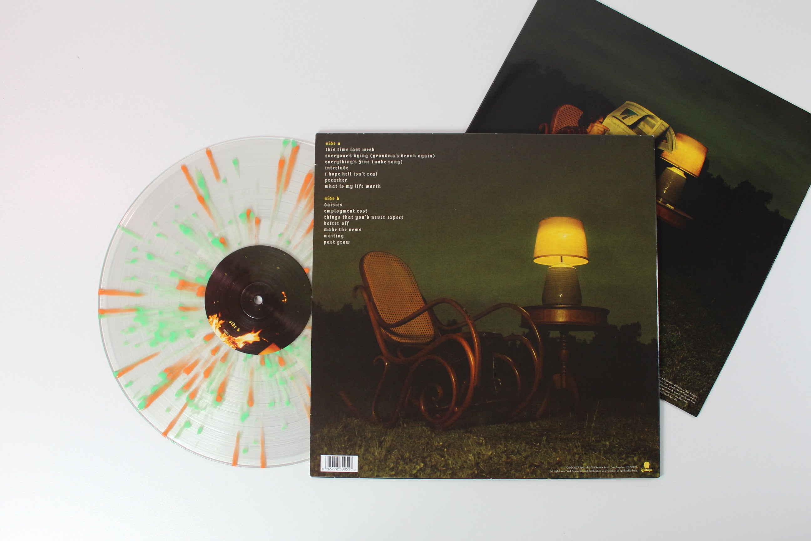 Roe Kapara - I Hope Hell Isn't Real Ultra Clear w/ Orange & Green Splatter on Epitaph