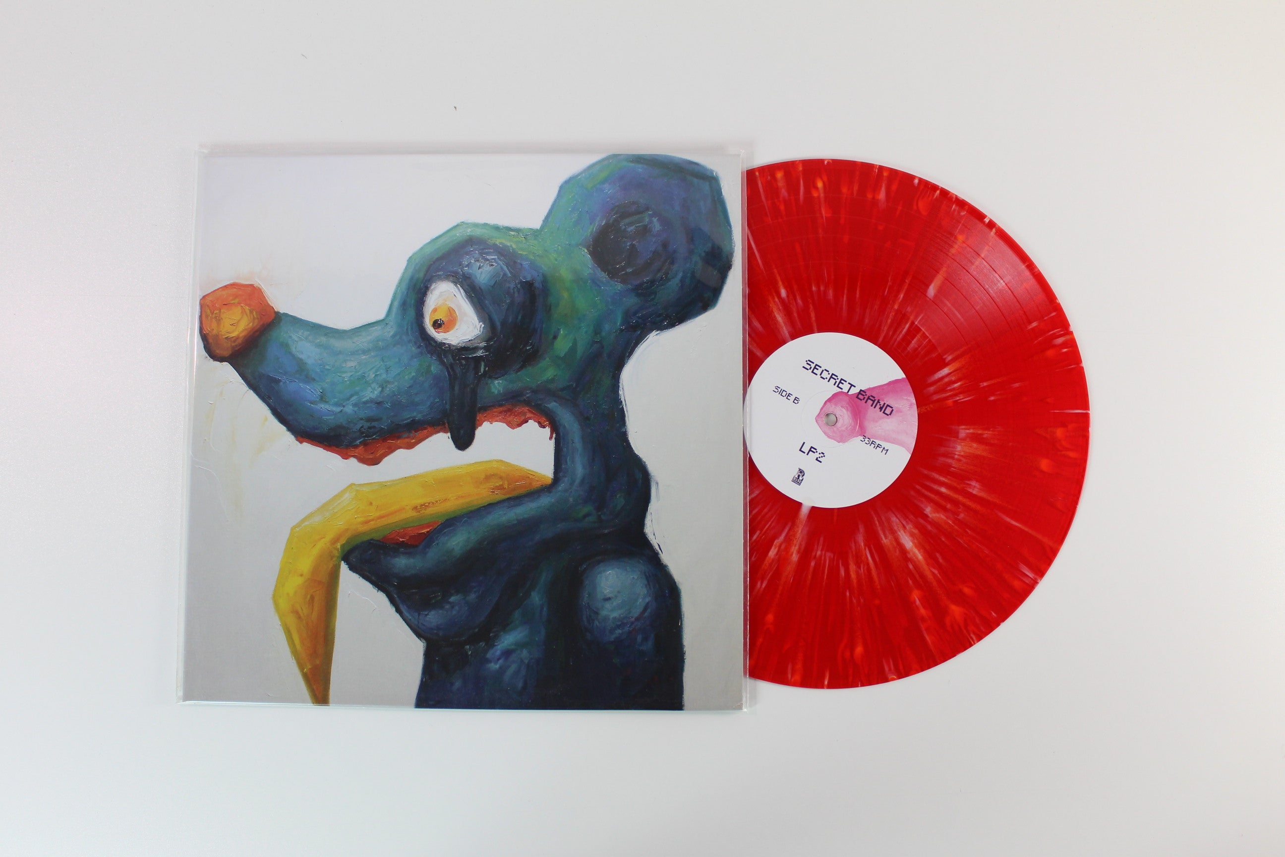 Secret Band - LP2 on Rise Records Blood Red With Mustard Yellow And Bone White Splatter