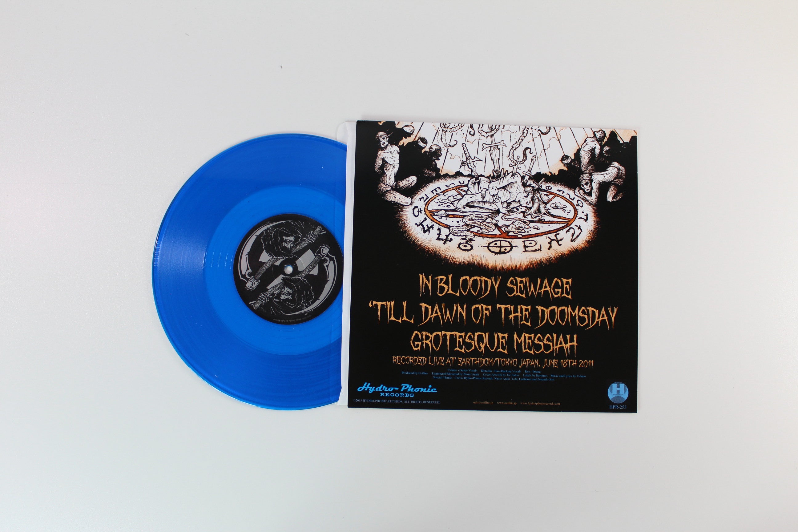 Coffins - Live In Japan on Hydro-Phonic Ltd Clear Blue 10" EP